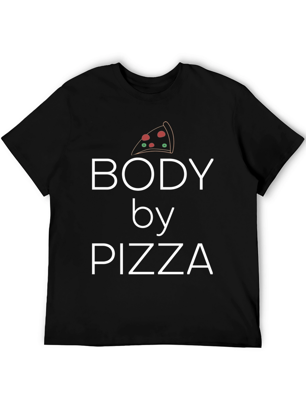 Body By Pizza Black Graphic T-Shirt