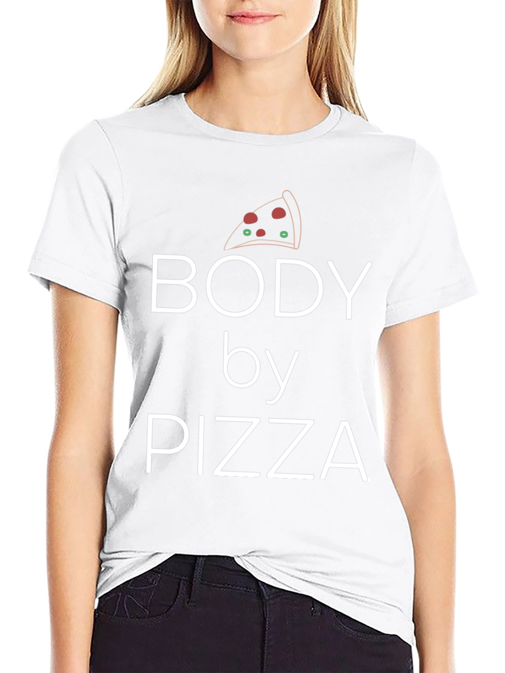 Body By Pizza Black Graphic T-Shirt