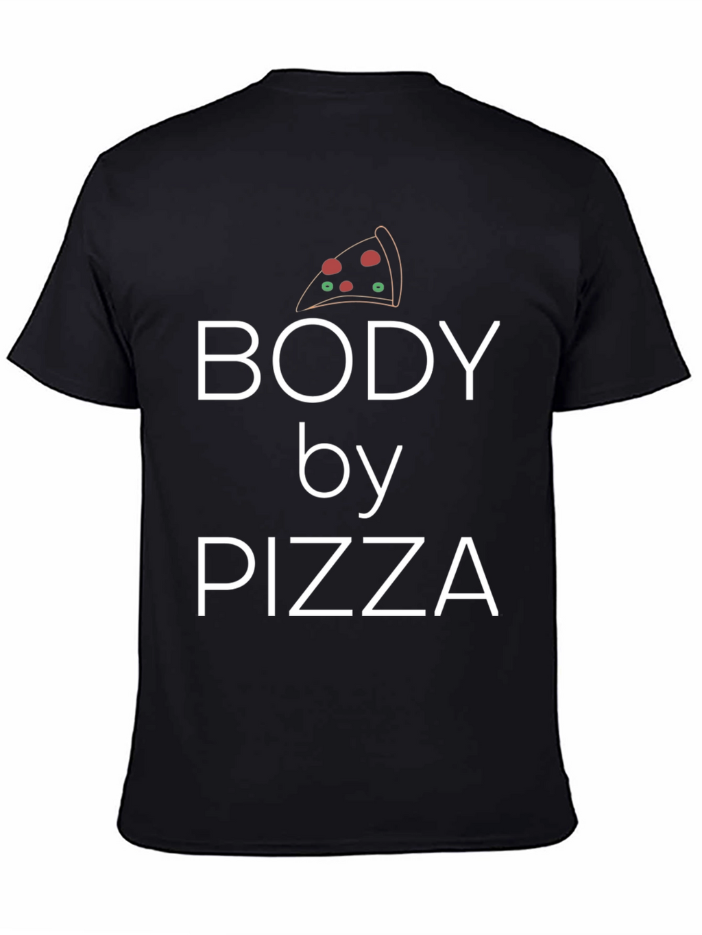 Body By Pizza Black Graphic T-Shirt