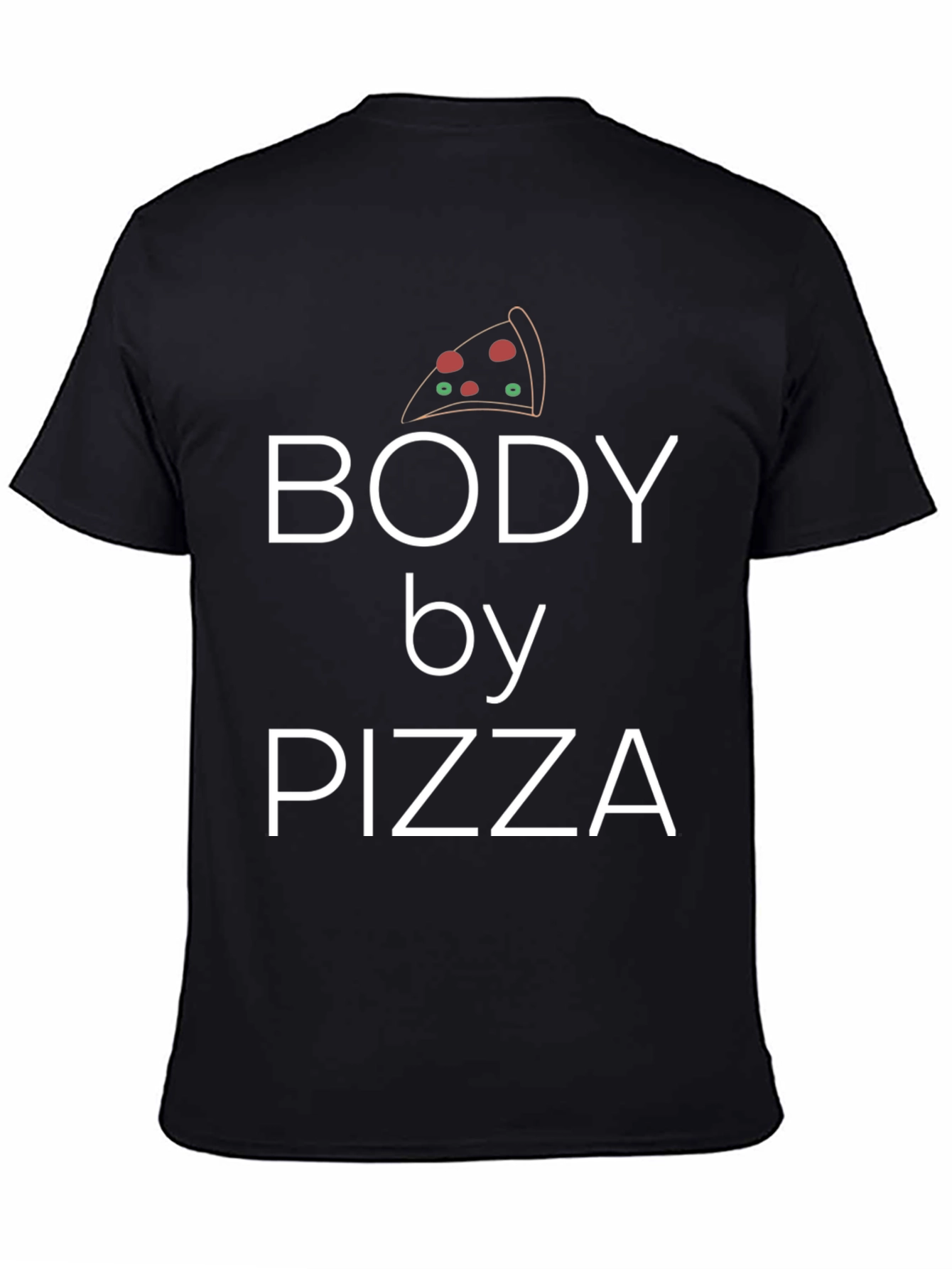 Body By Pizza Black Graphic T-Shirt