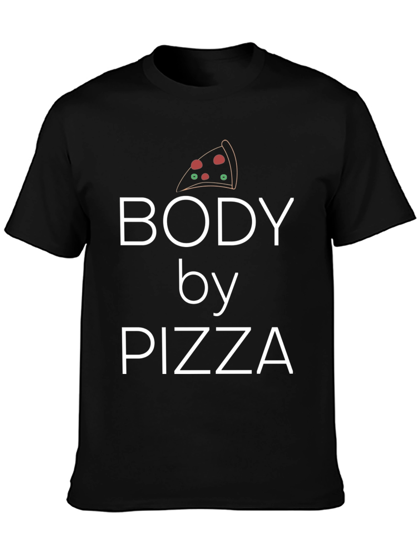 Body By Pizza Black Graphic T-Shirt
