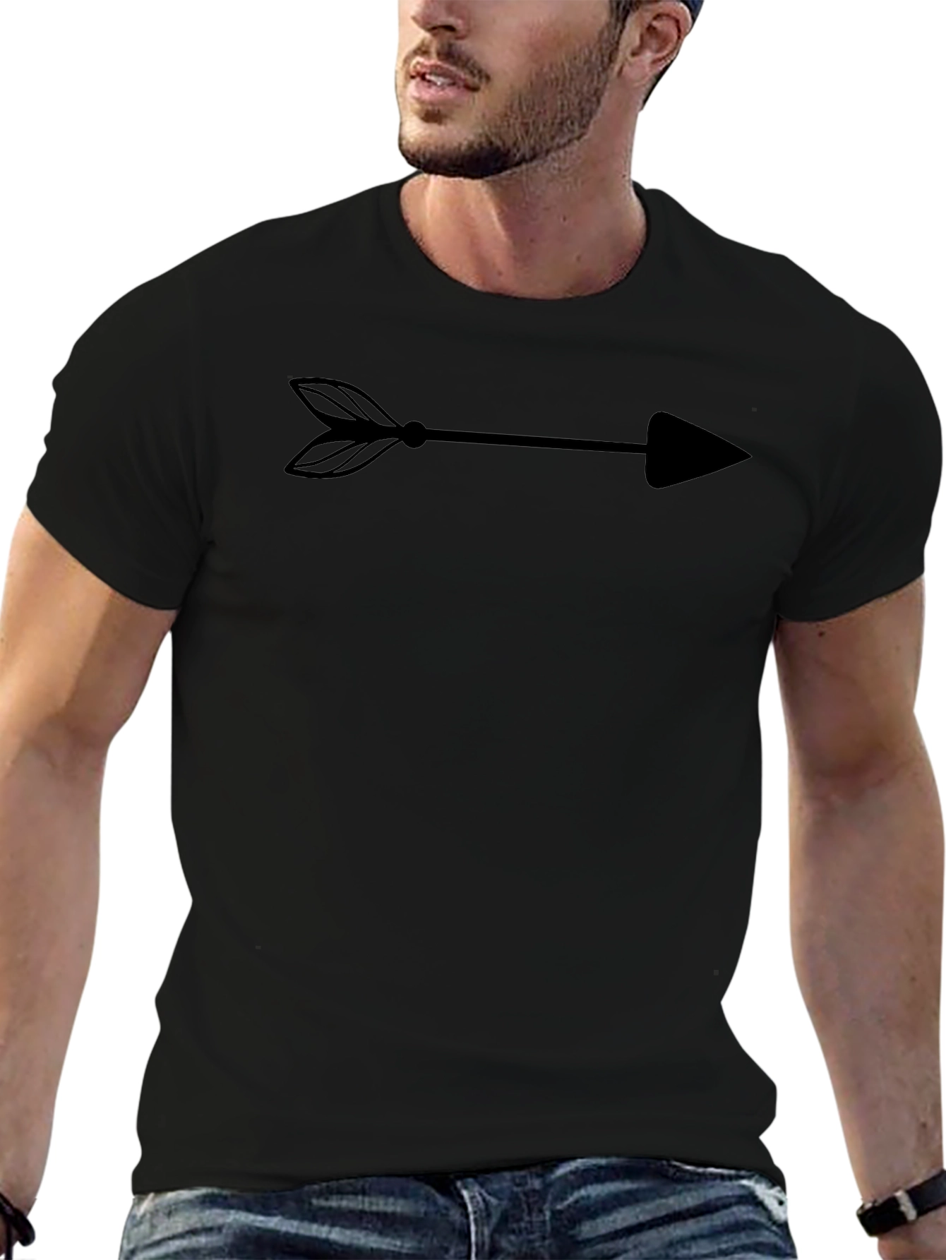 Mens Black Arrow Graphic T-Shirt