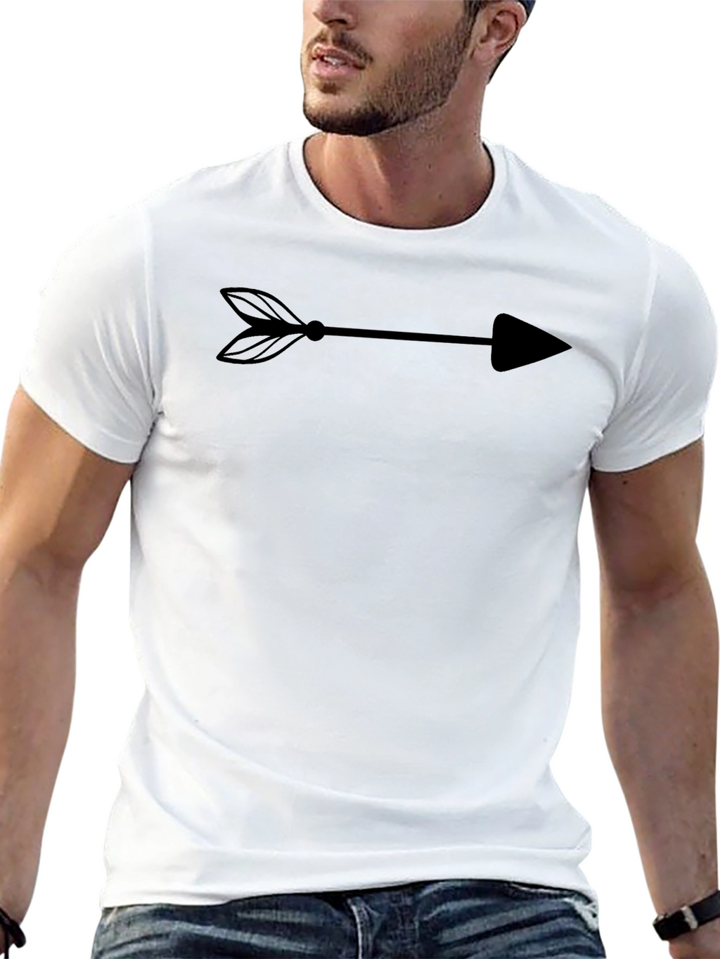 Mens Black Arrow Graphic T-Shirt