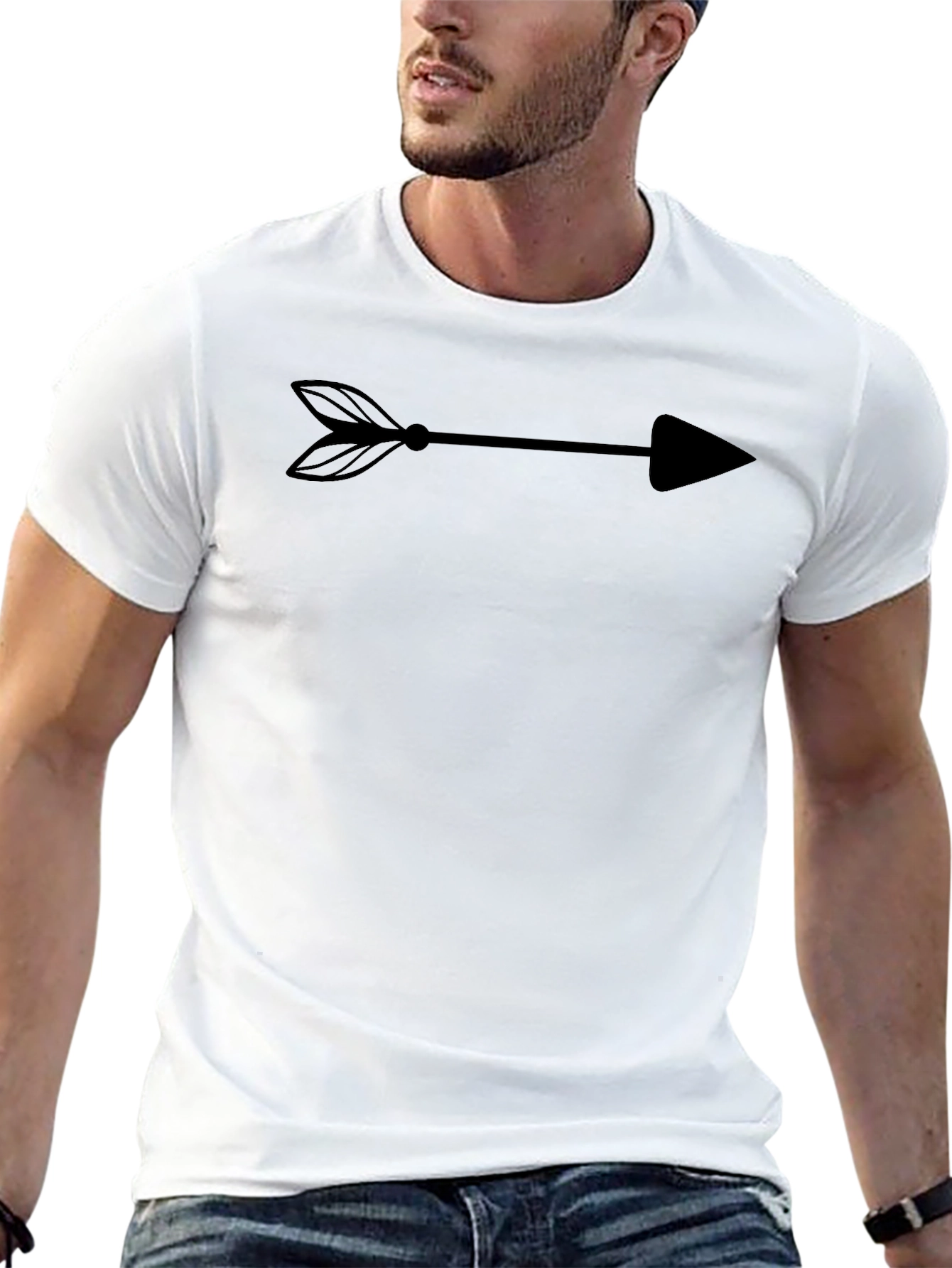 Mens Black Arrow Graphic T-Shirt
