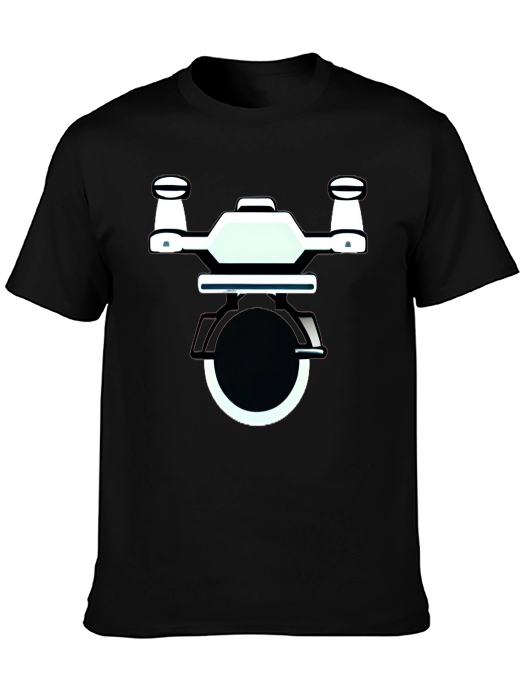 Drone Graphic Black T-Shirt | Modern Design