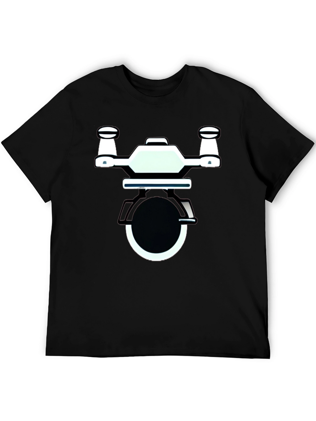 Drone Graphic Black T-Shirt | Modern Design