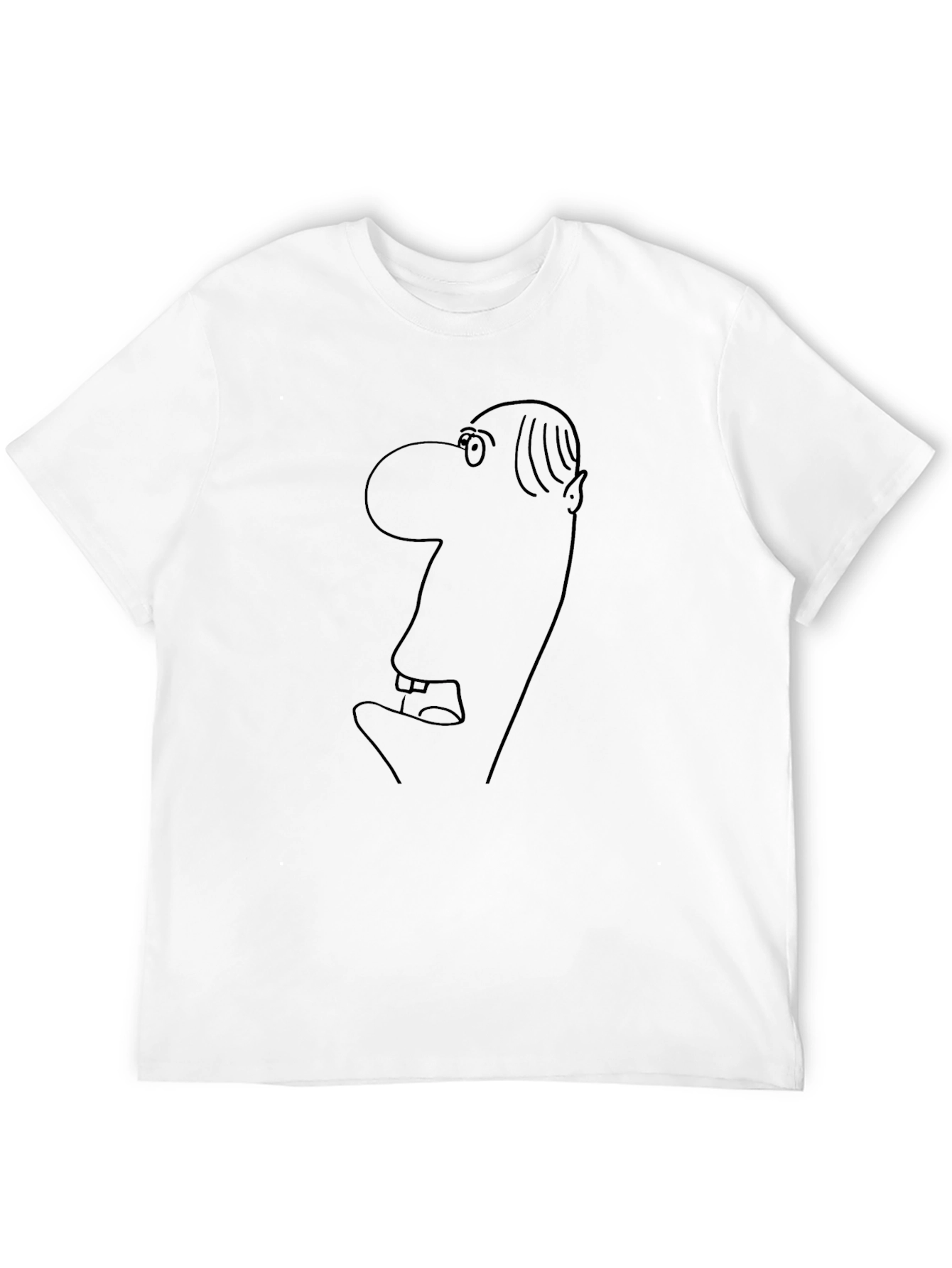 Abstract Face Outline Black T-Shirt
