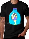 Cute Purple Character in Bottle Graphic Tee