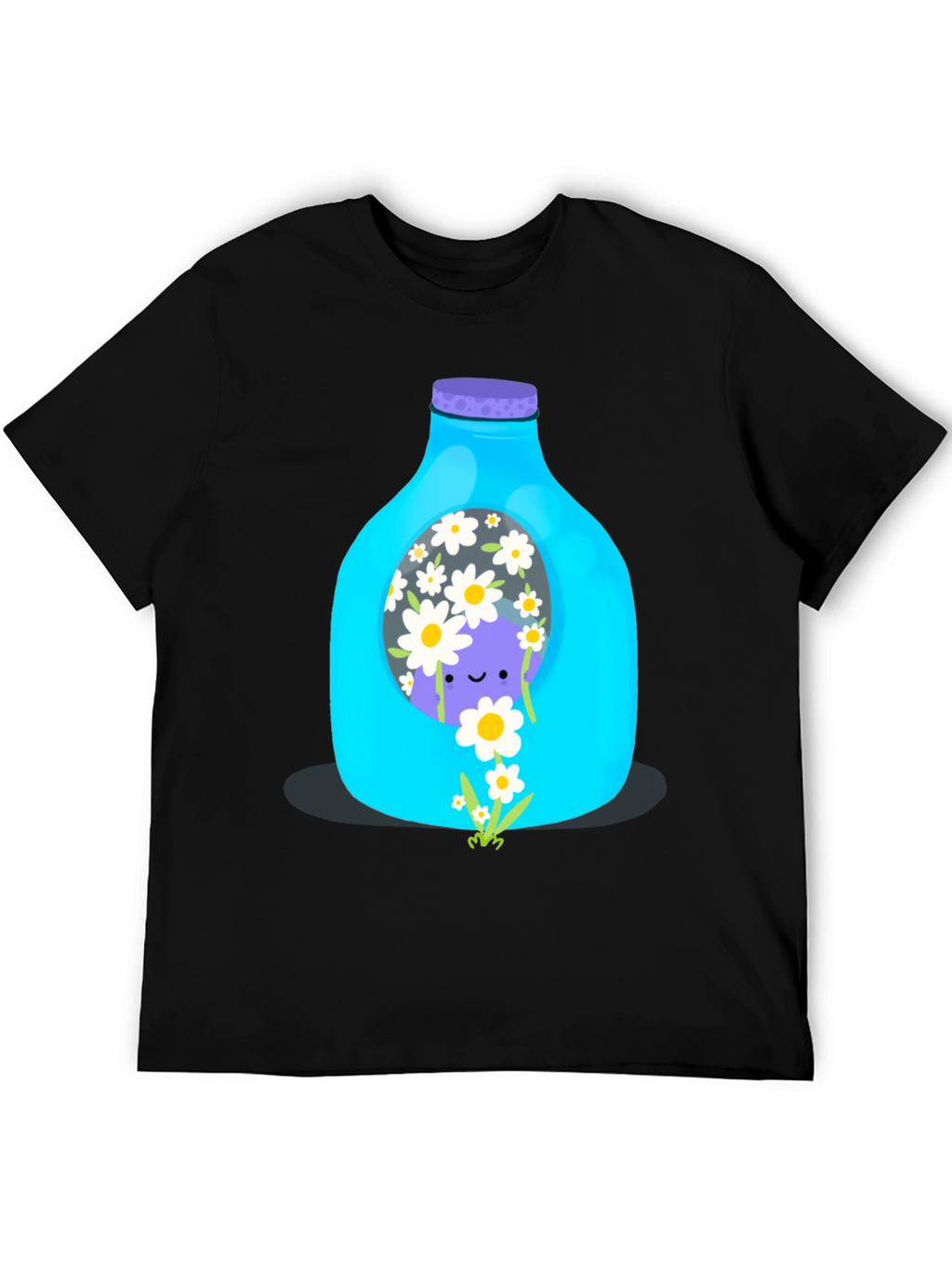 Cute Purple Character in Bottle Graphic Tee