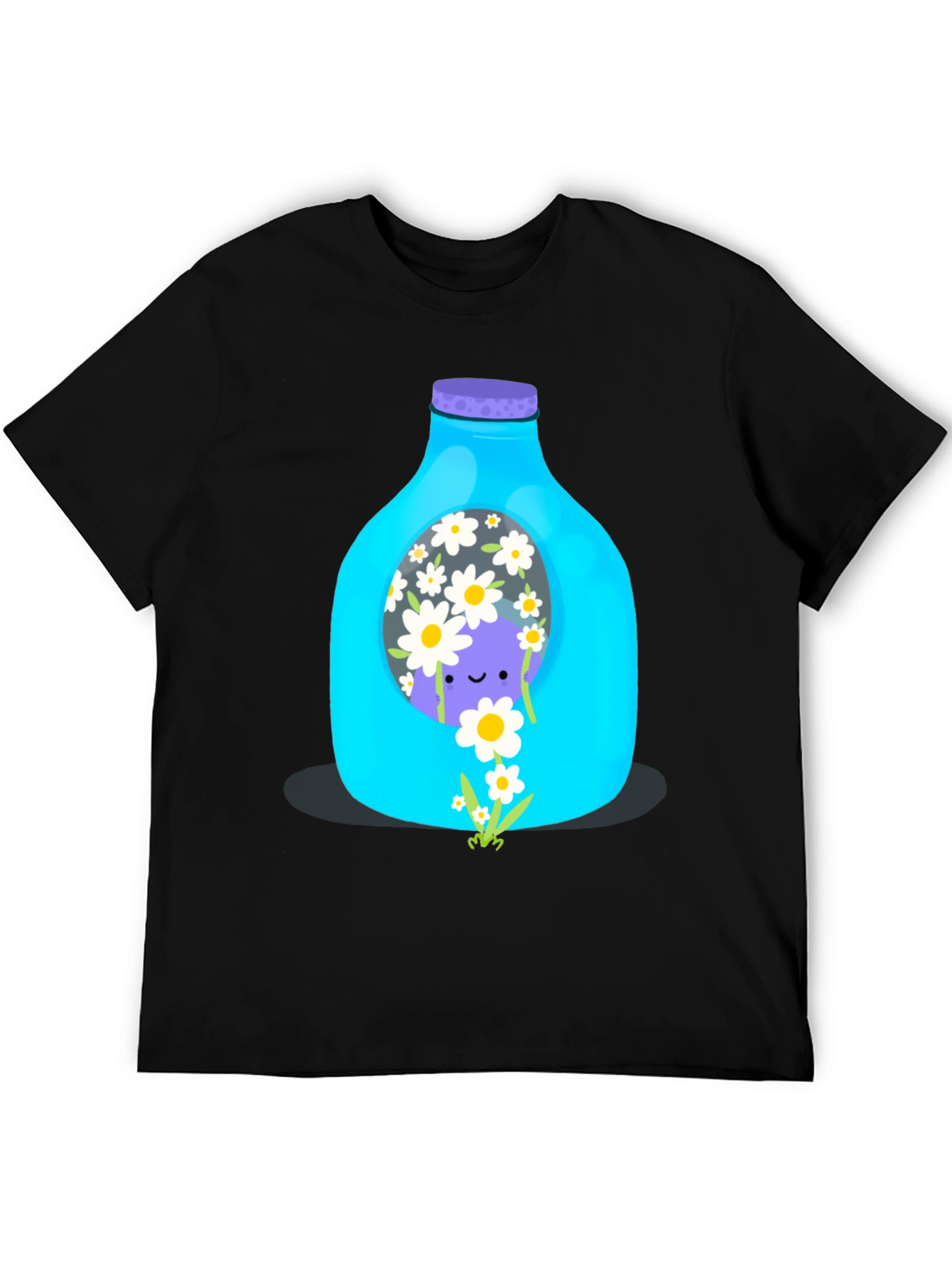 Cute Purple Character in Bottle Graphic Tee