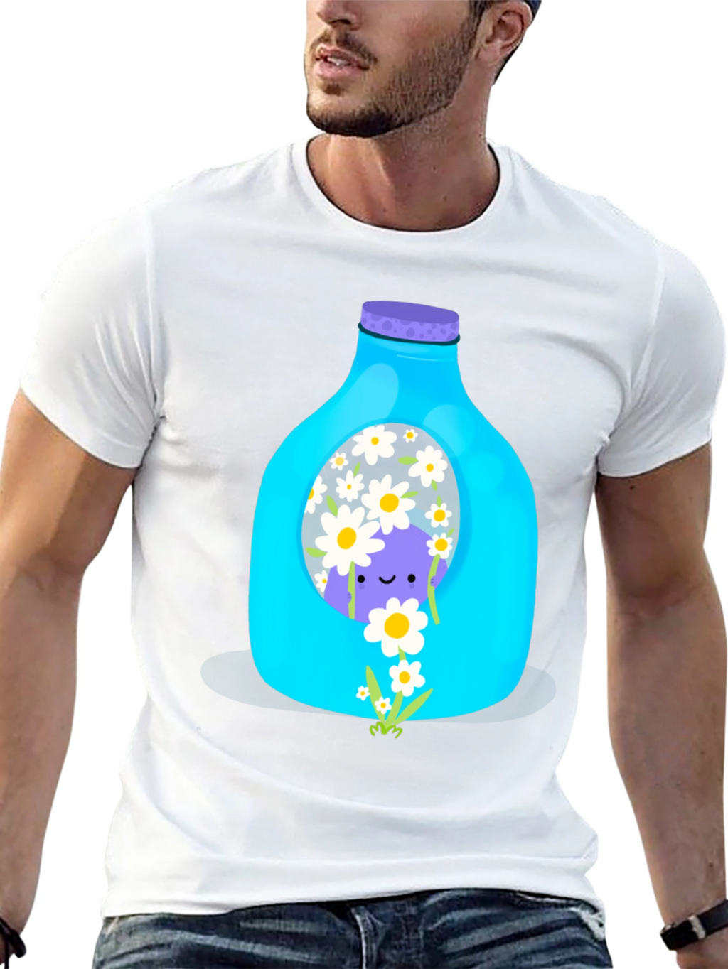 Cute Purple Character in Bottle Graphic Tee