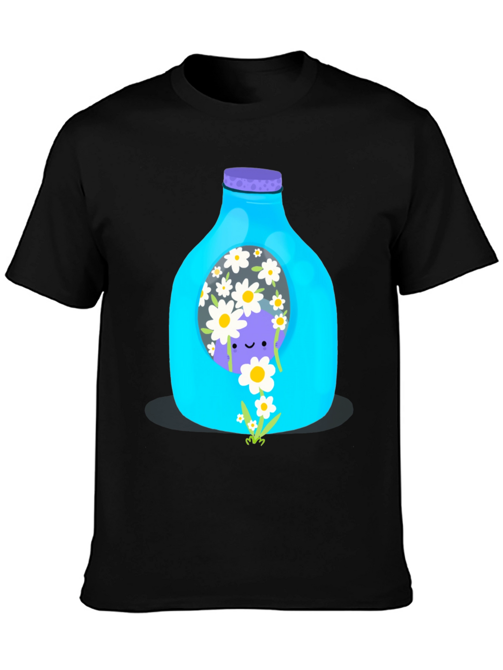 Cute Purple Character in Bottle Graphic Tee