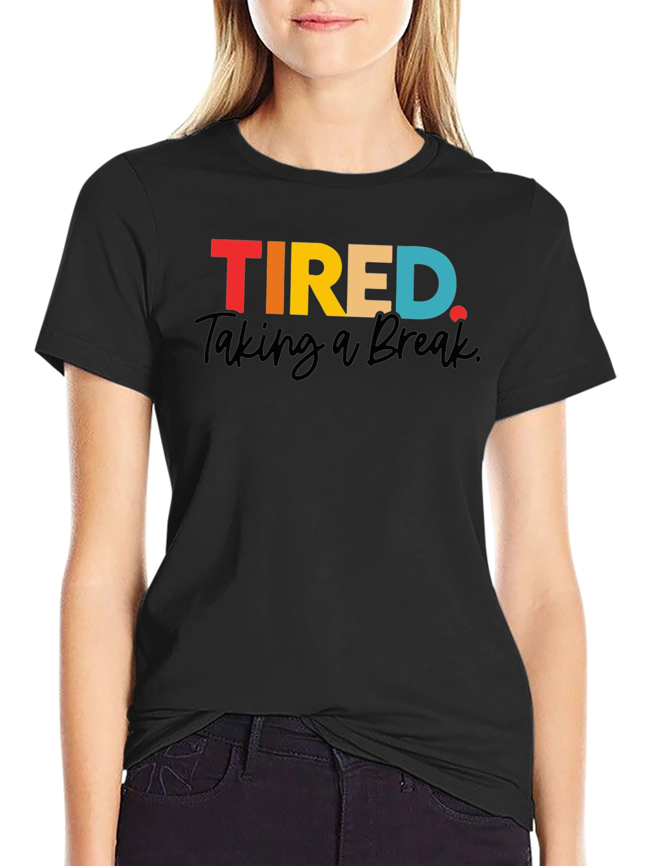 Tired Taking a Break Graphic Tee - Mens Black T-Shirt