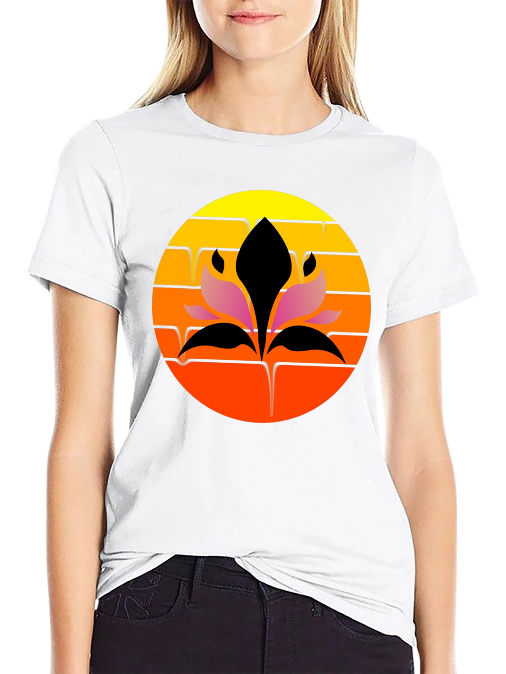 Sunset Lotus Graphic Tee - Stylish Comfort