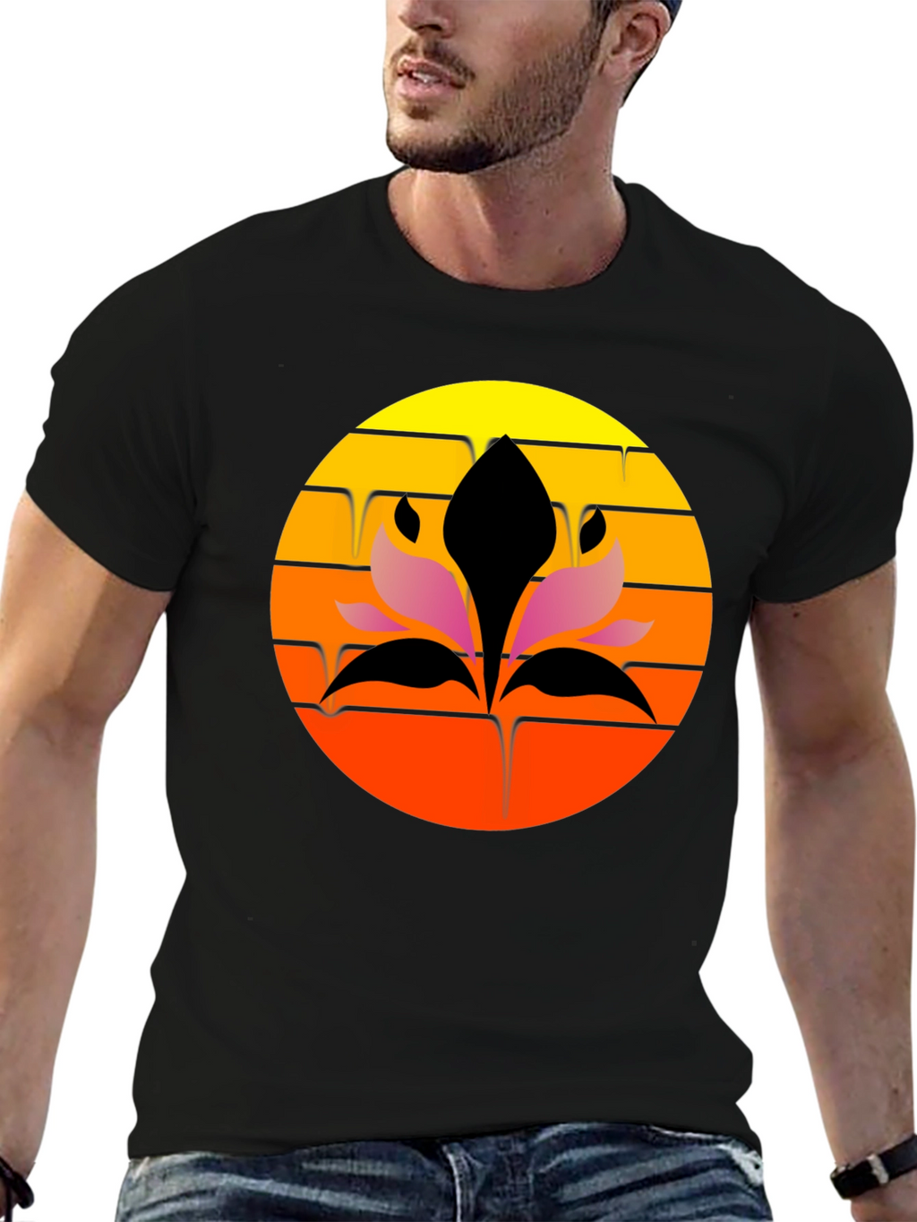Sunset Lotus Graphic Tee - Stylish Comfort