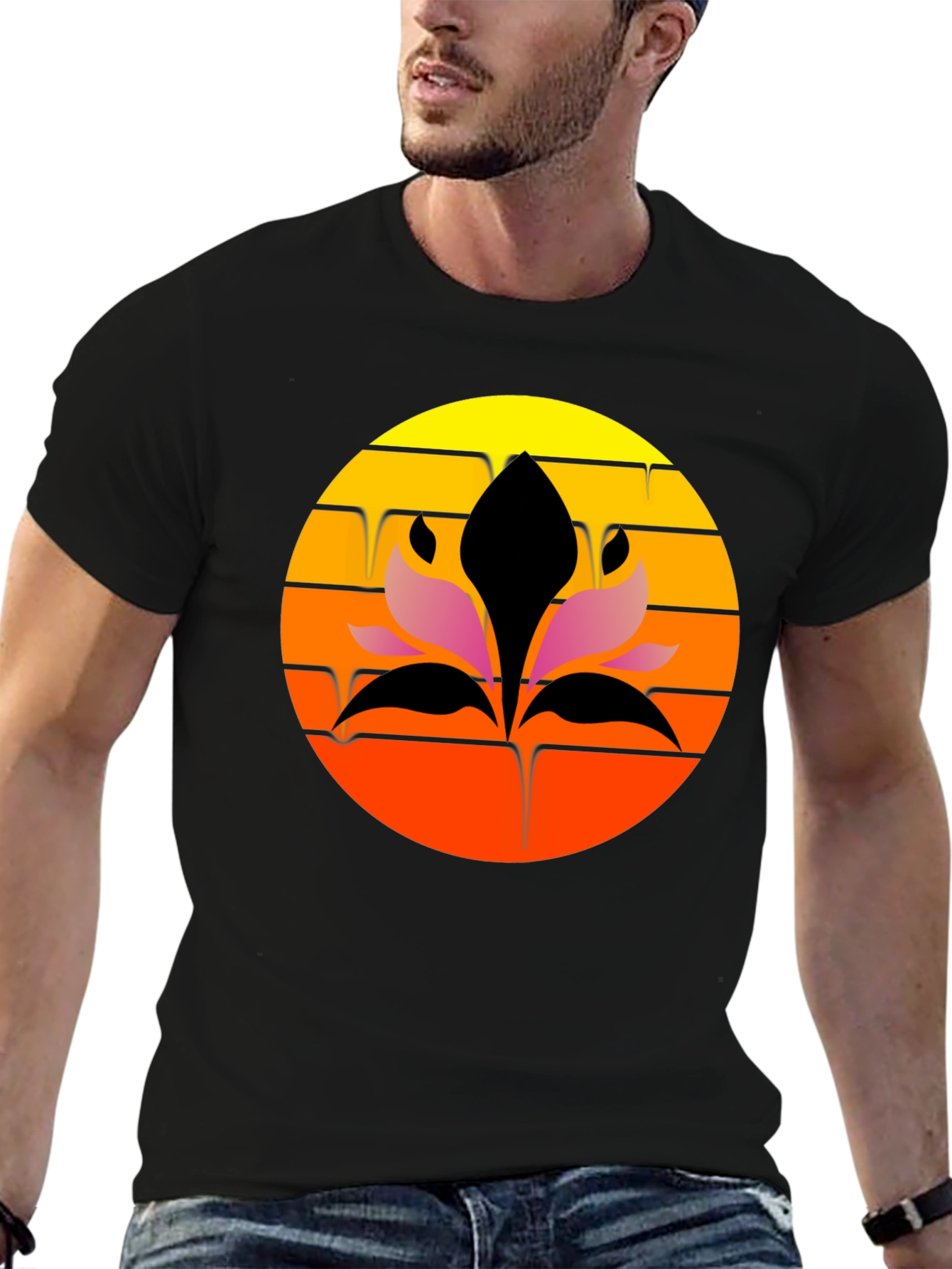 Sunset Lotus Graphic Tee - Stylish Comfort