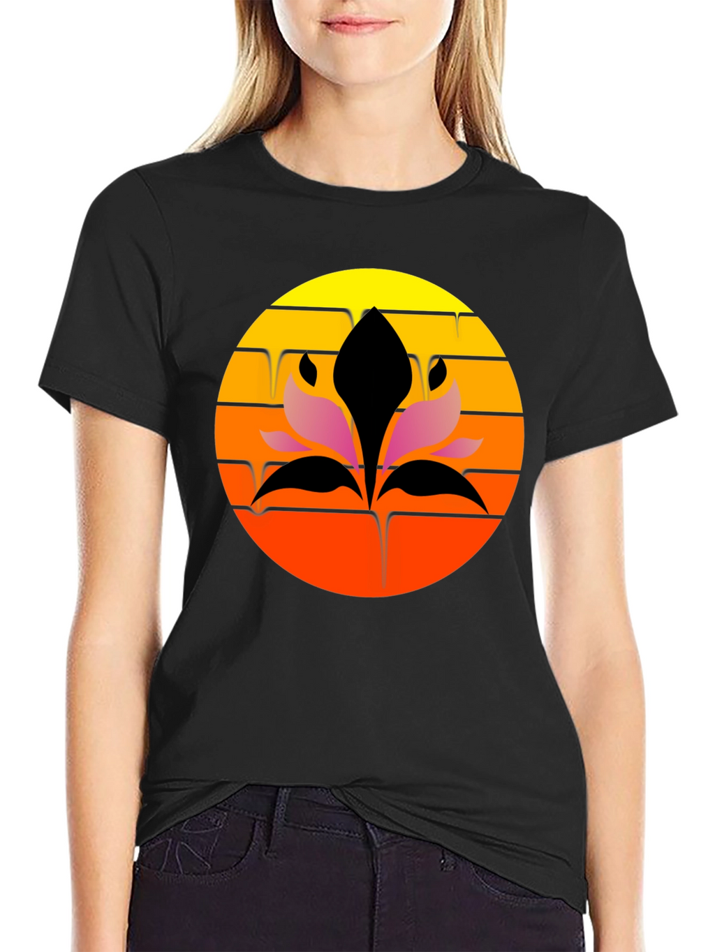 Sunset Lotus Graphic Tee - Stylish Comfort