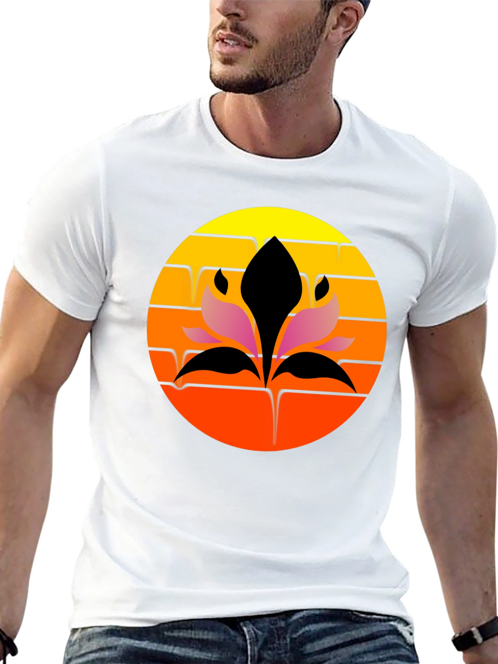 Sunset Lotus Graphic Tee - Stylish Comfort