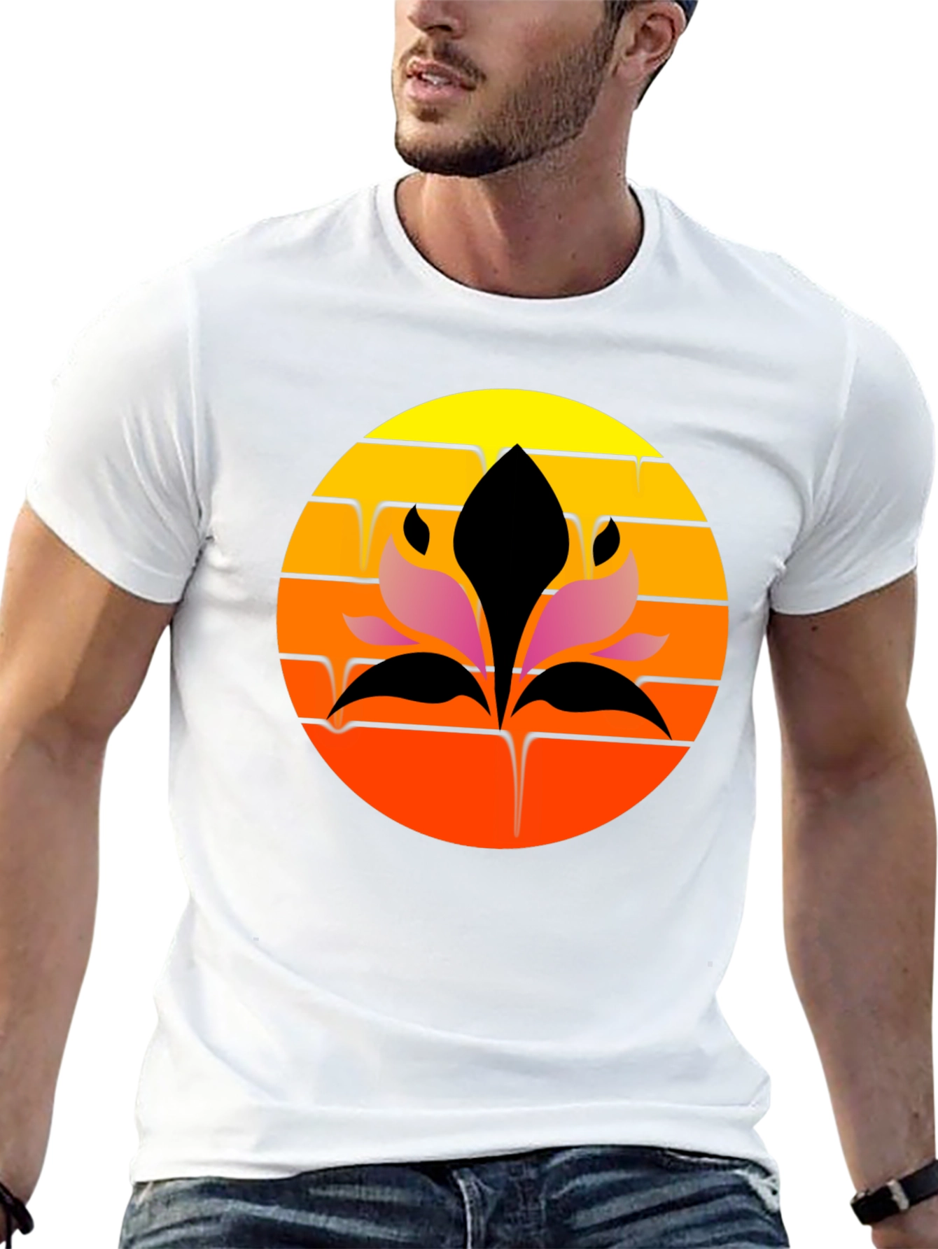 Sunset Lotus Graphic Tee - Stylish Comfort