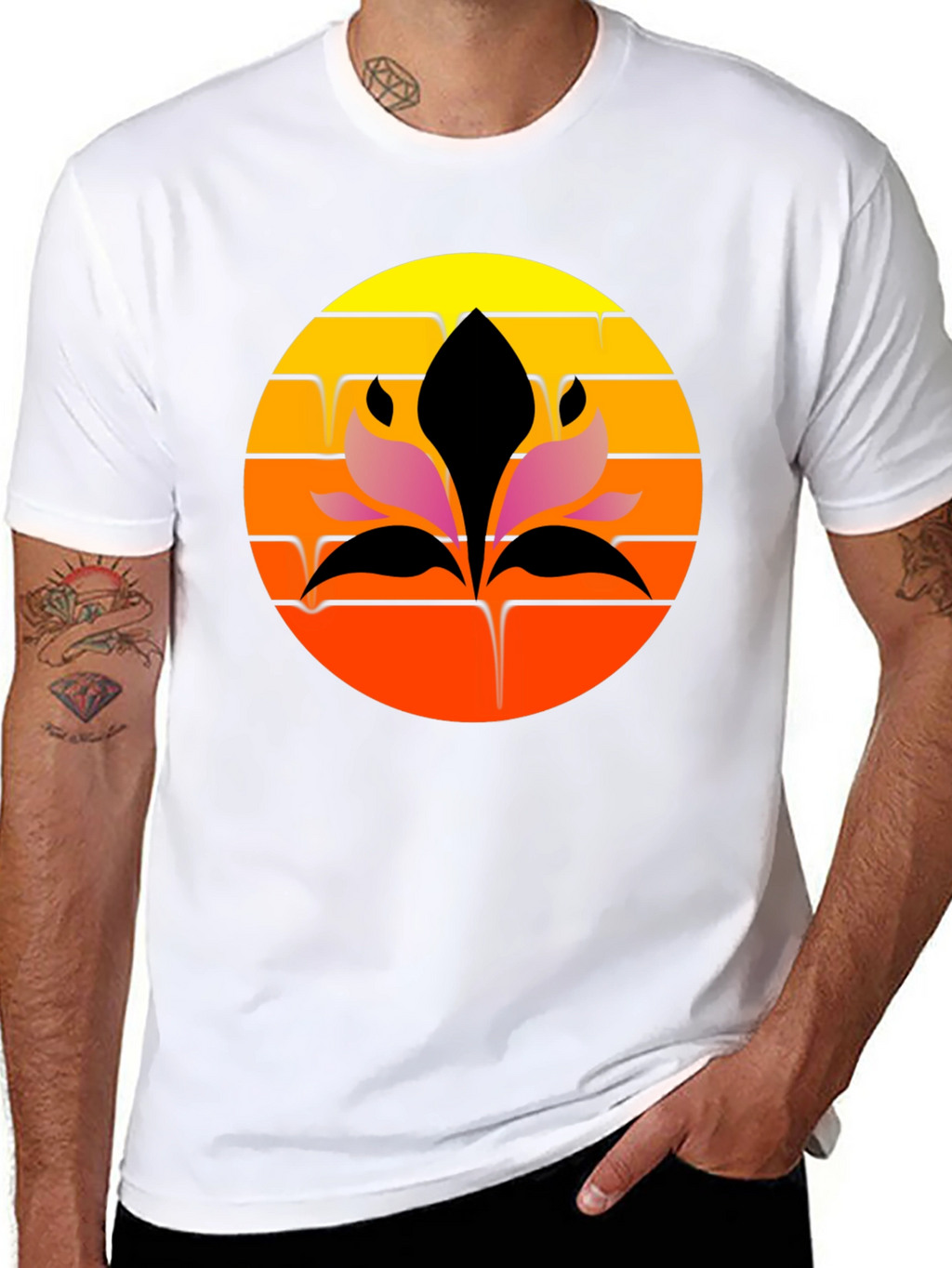 Sunset Lotus Graphic Tee - Stylish Comfort