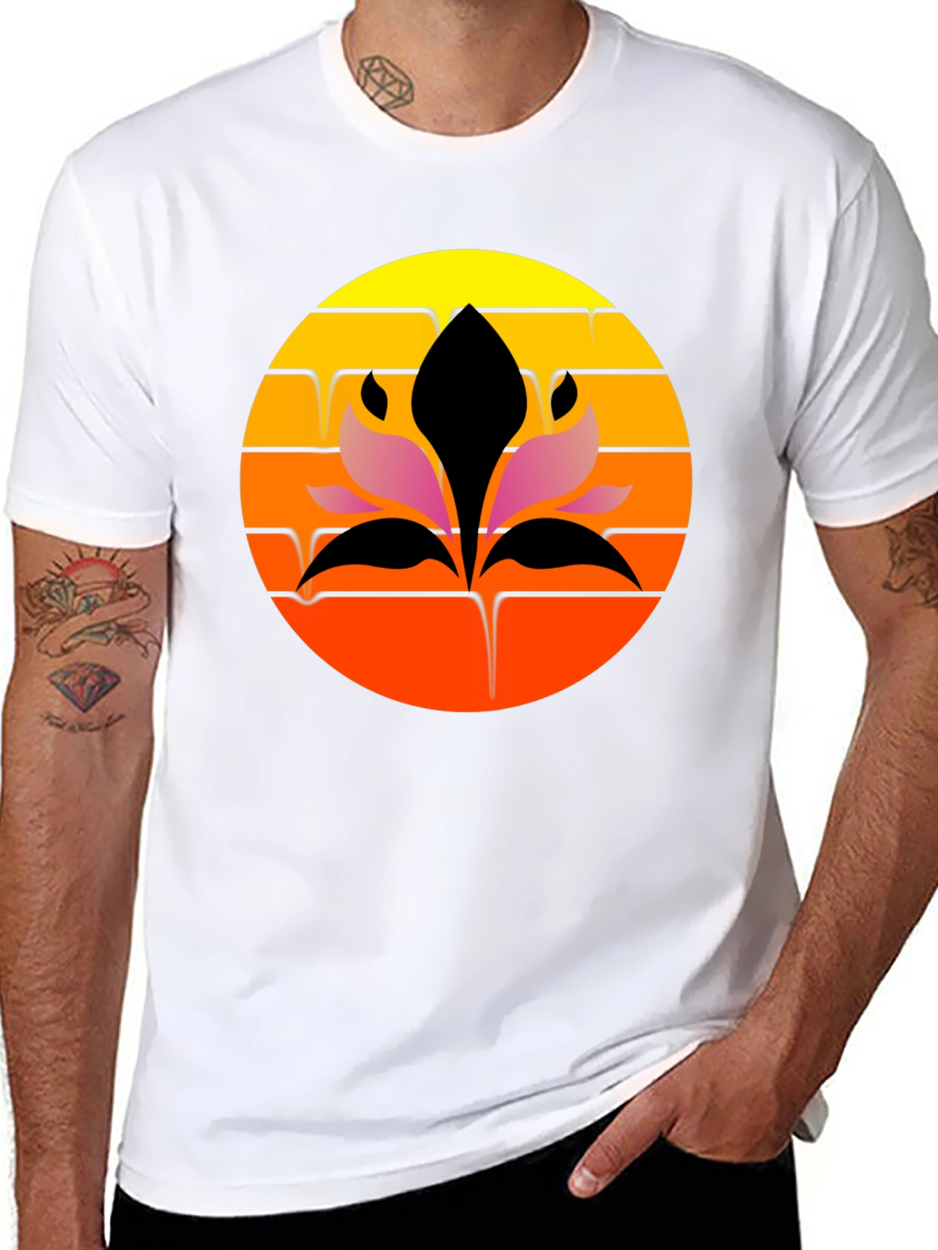 Sunset Lotus Graphic Tee - Stylish Comfort