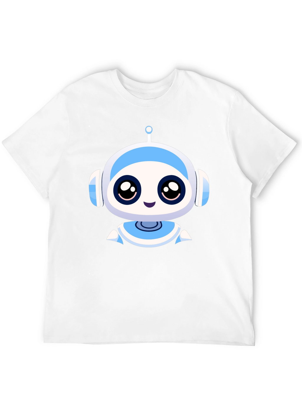 Cute Robot Graphic Black T-Shirt