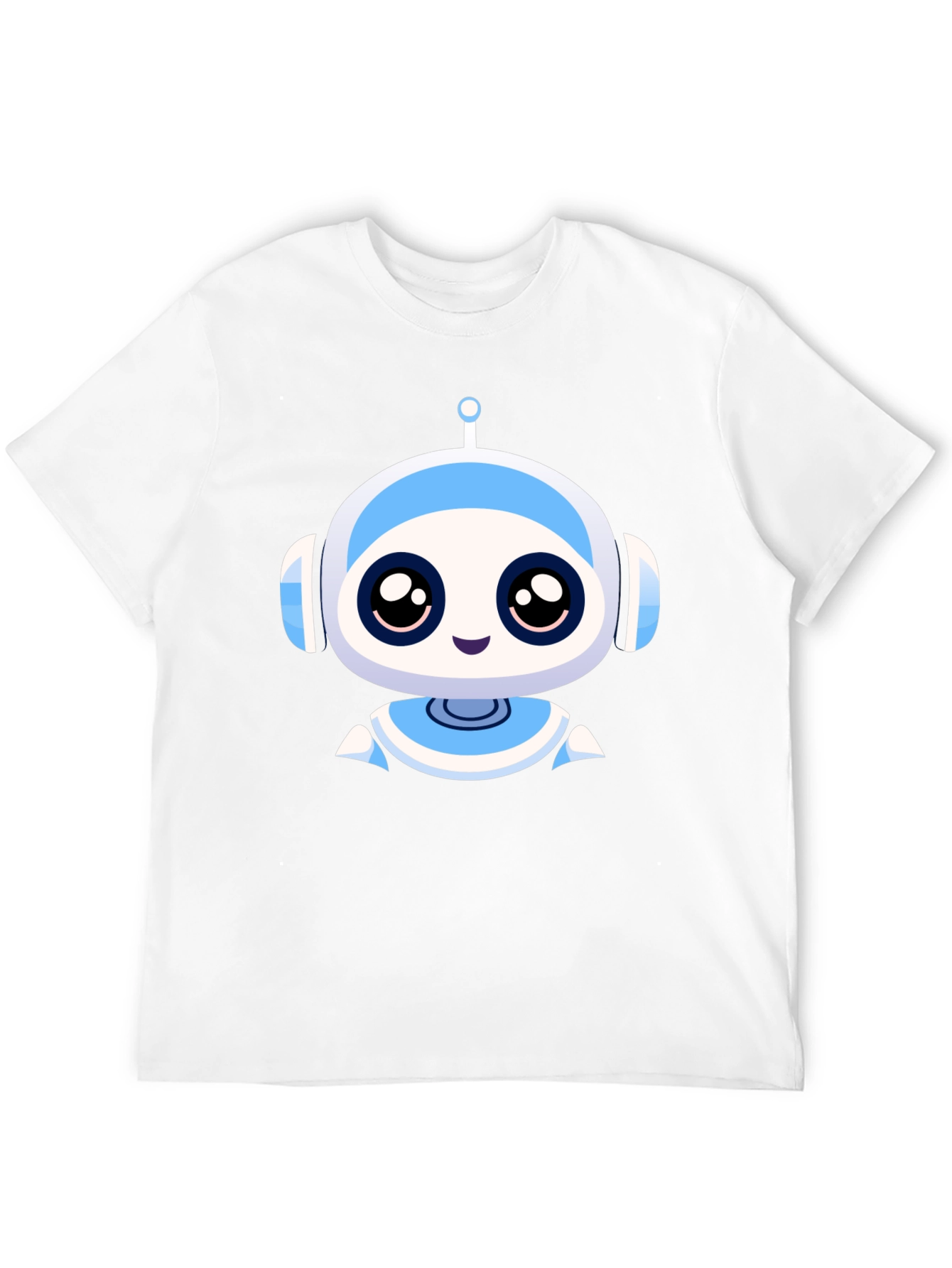Cute Robot Graphic Black T-Shirt