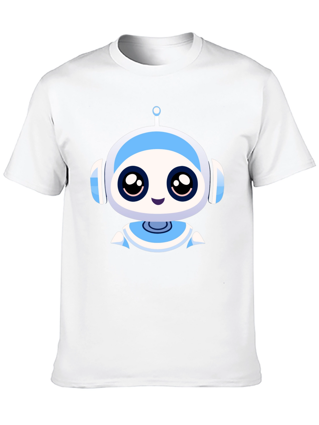 Cute Robot Graphic Black T-Shirt