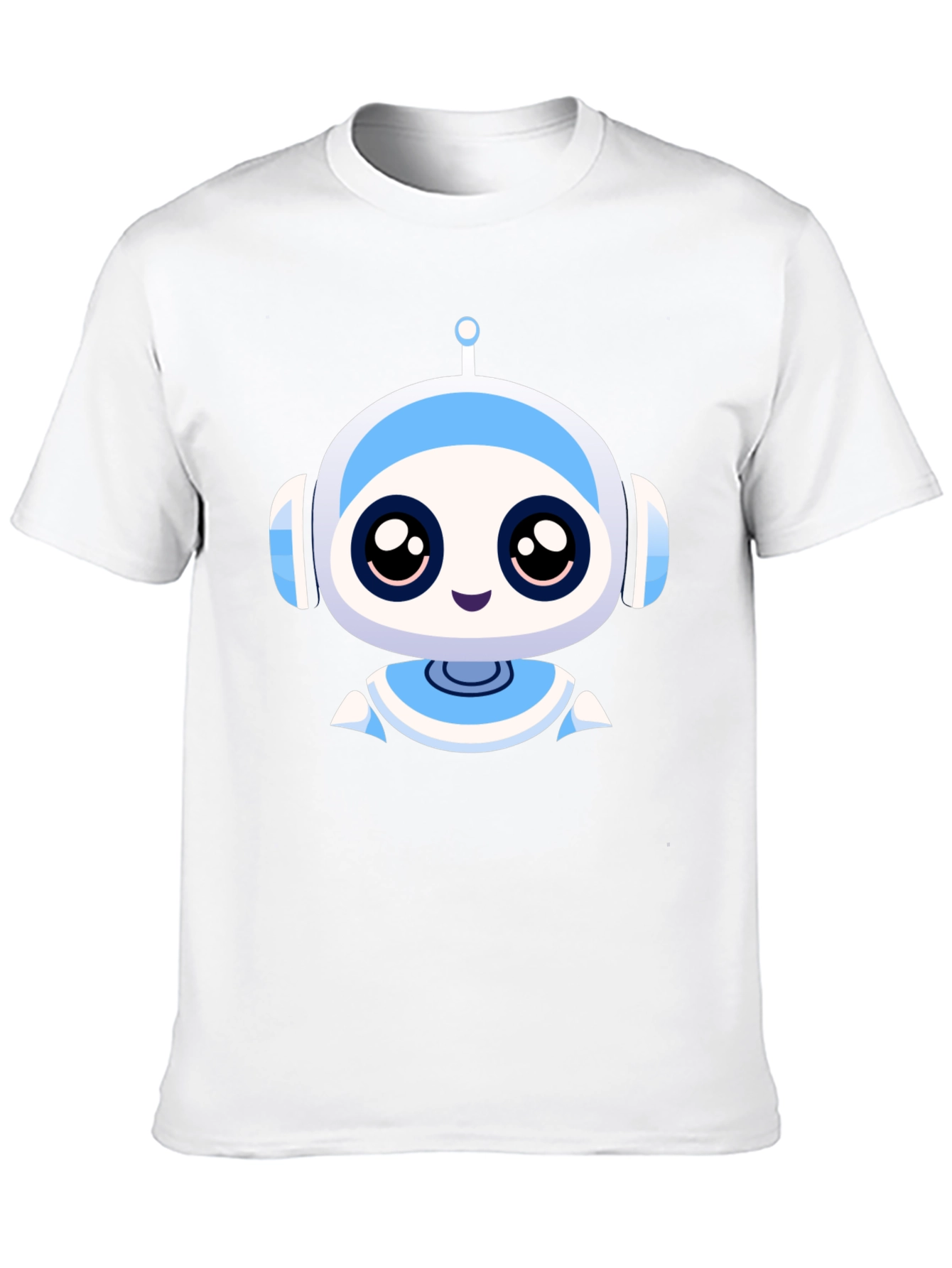 Cute Robot Graphic Black T-Shirt