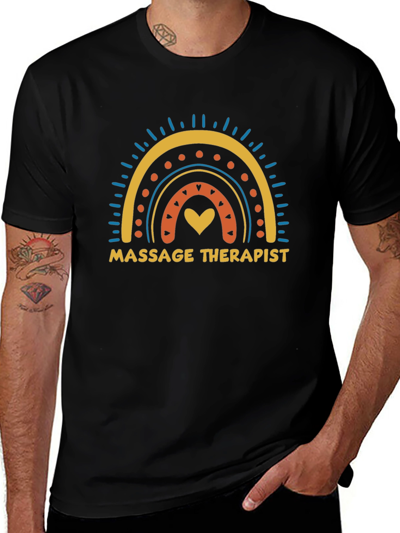 Massage Therapist Rainbow Graphic Tee