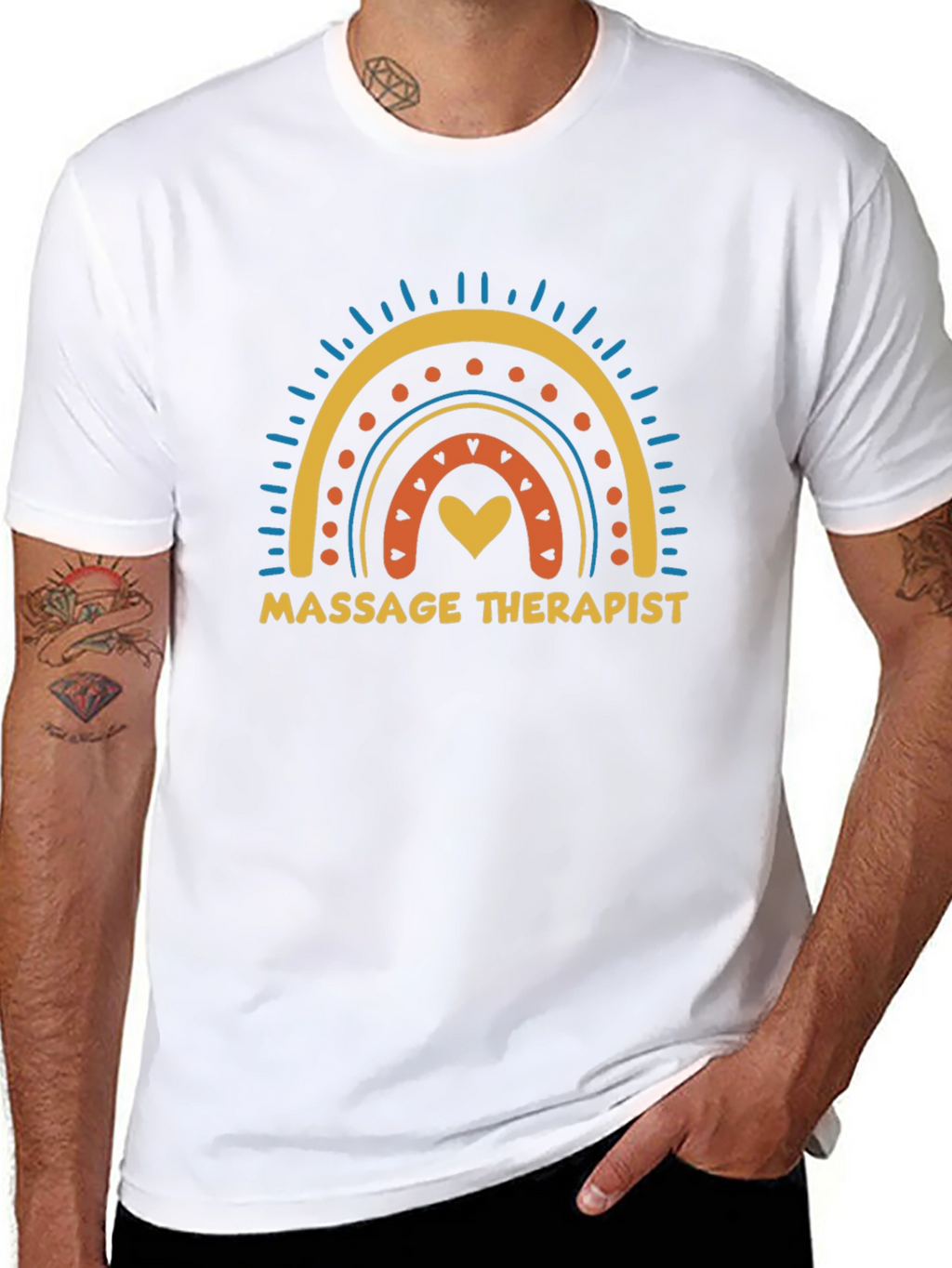 Massage Therapist Rainbow Graphic Tee