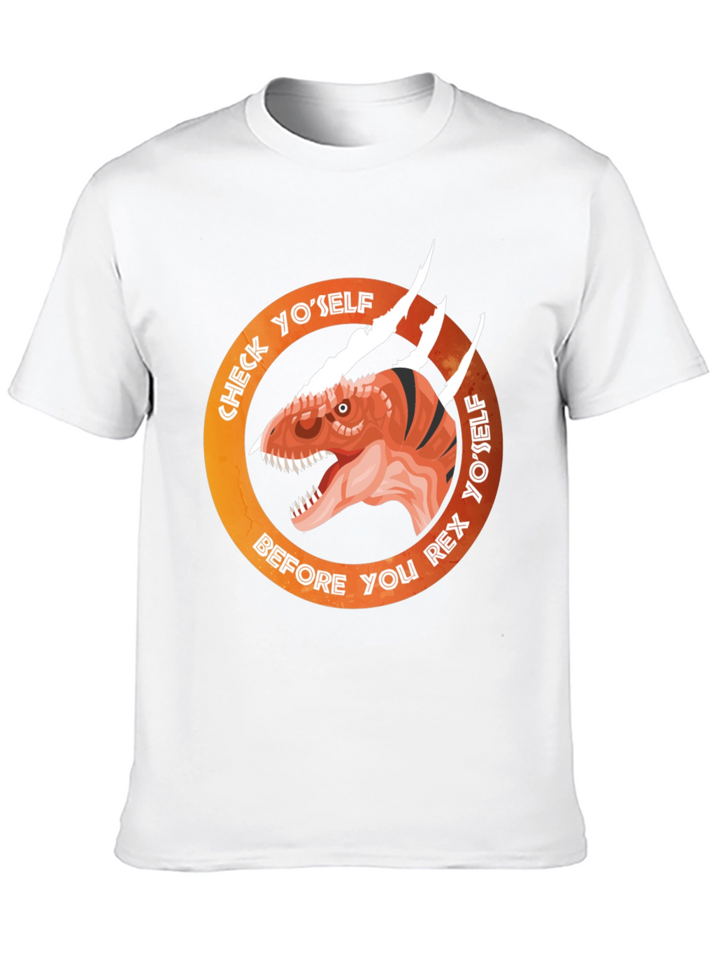 Check Yoself Rex Dinosaur Graphic Tee