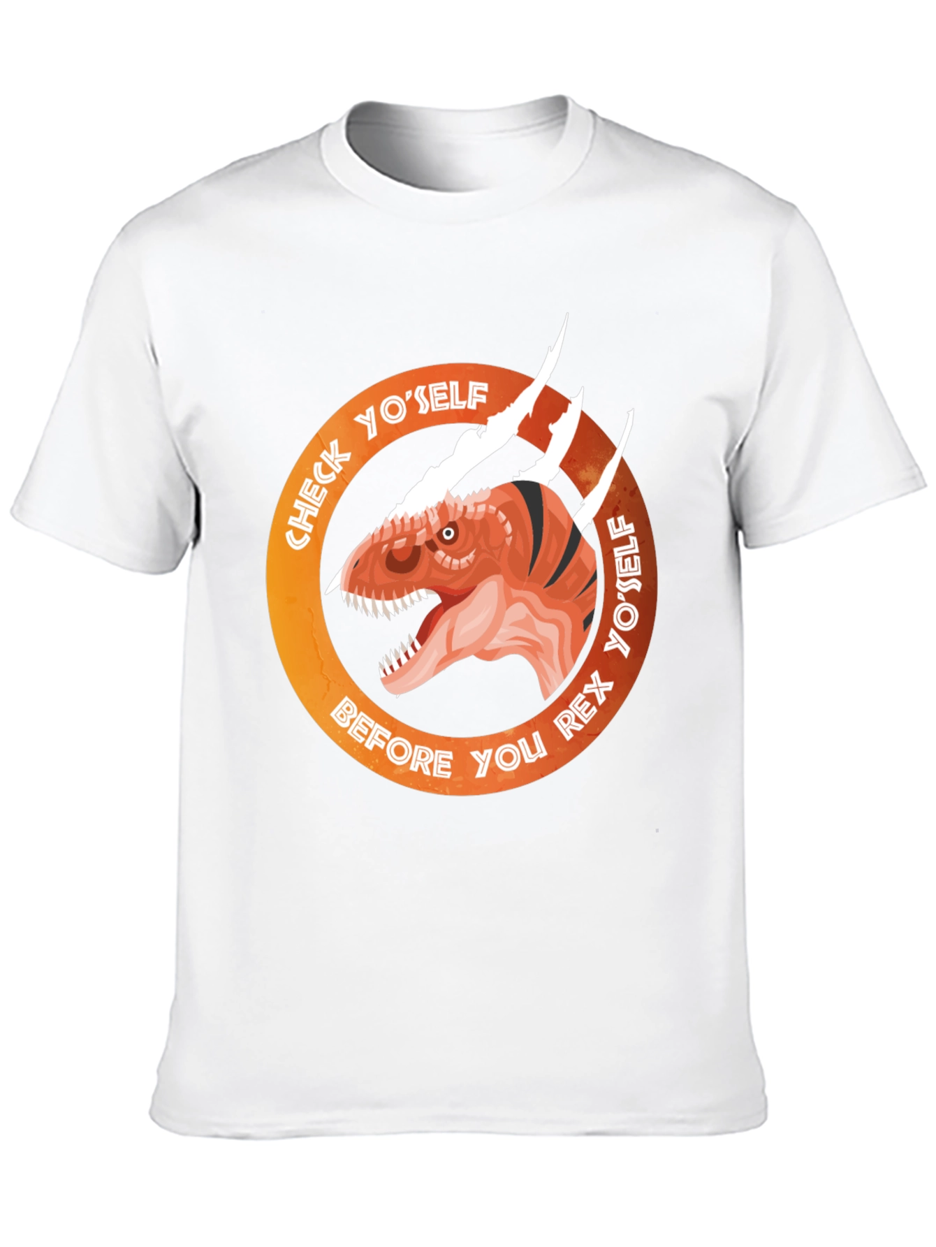 Check Yoself Rex Dinosaur Graphic Tee