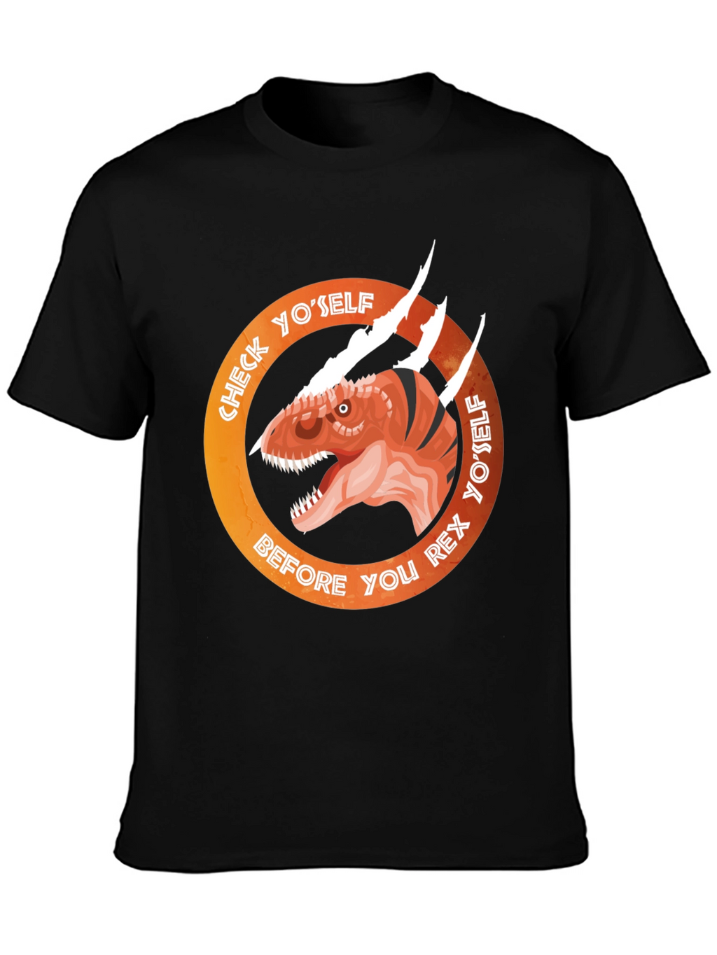 Check Yoself Rex Dinosaur Graphic Tee