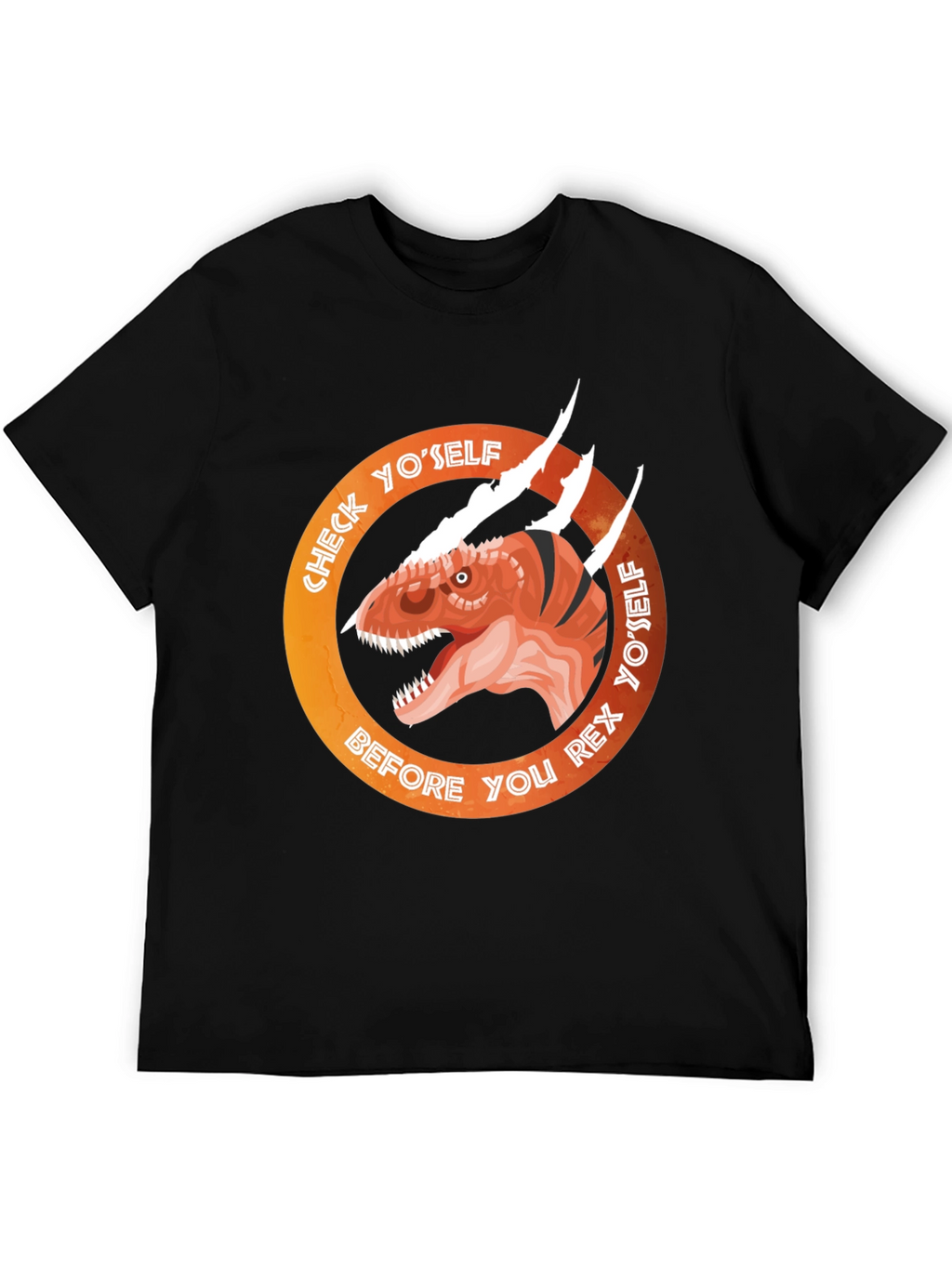 Check Yoself Rex Dinosaur Graphic Tee