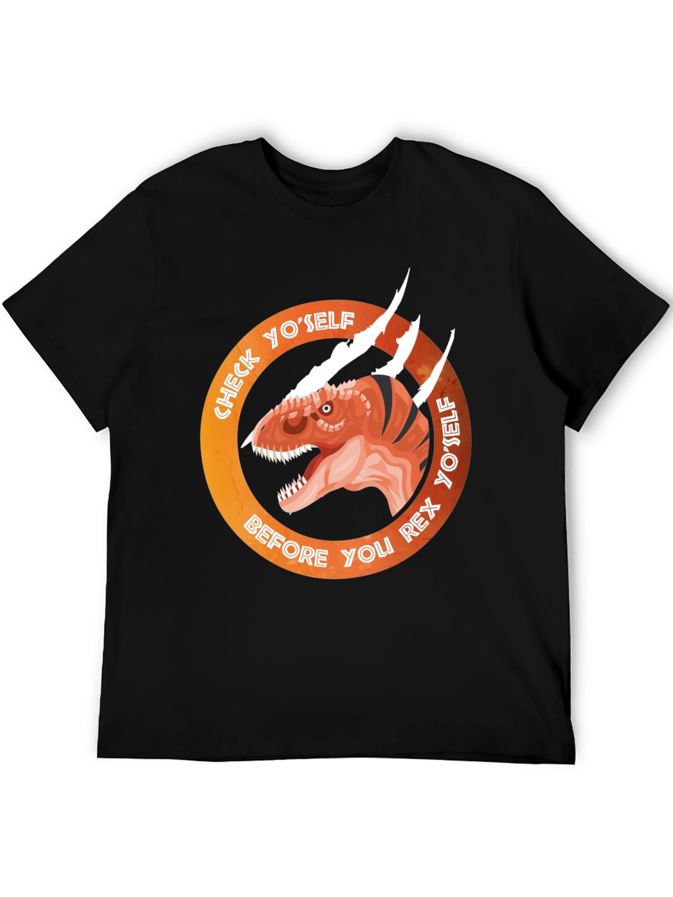 Check Yoself Rex Dinosaur Graphic Tee