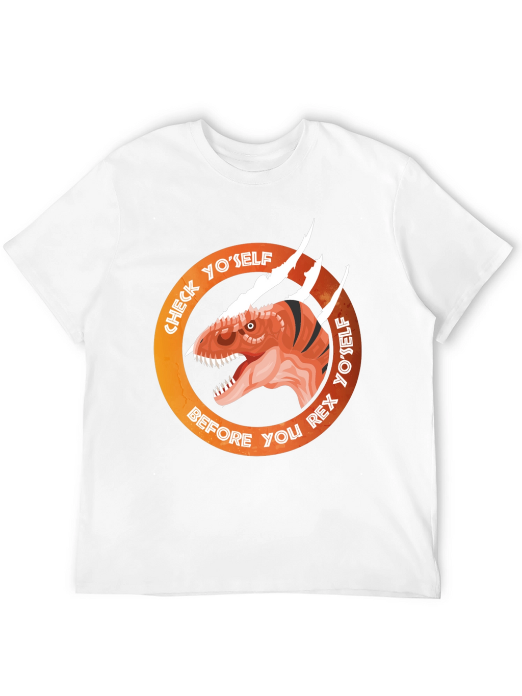 Check Yoself Rex Dinosaur Graphic Tee