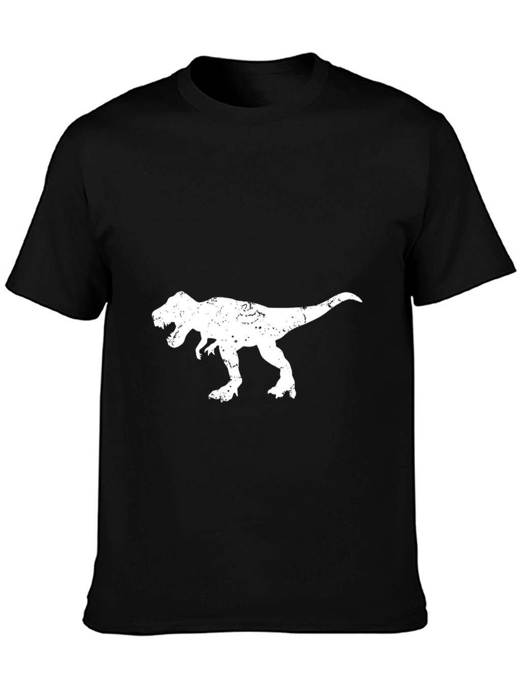 T-Rex Distressed Graphic Tee - Black Cotton T-Shirt