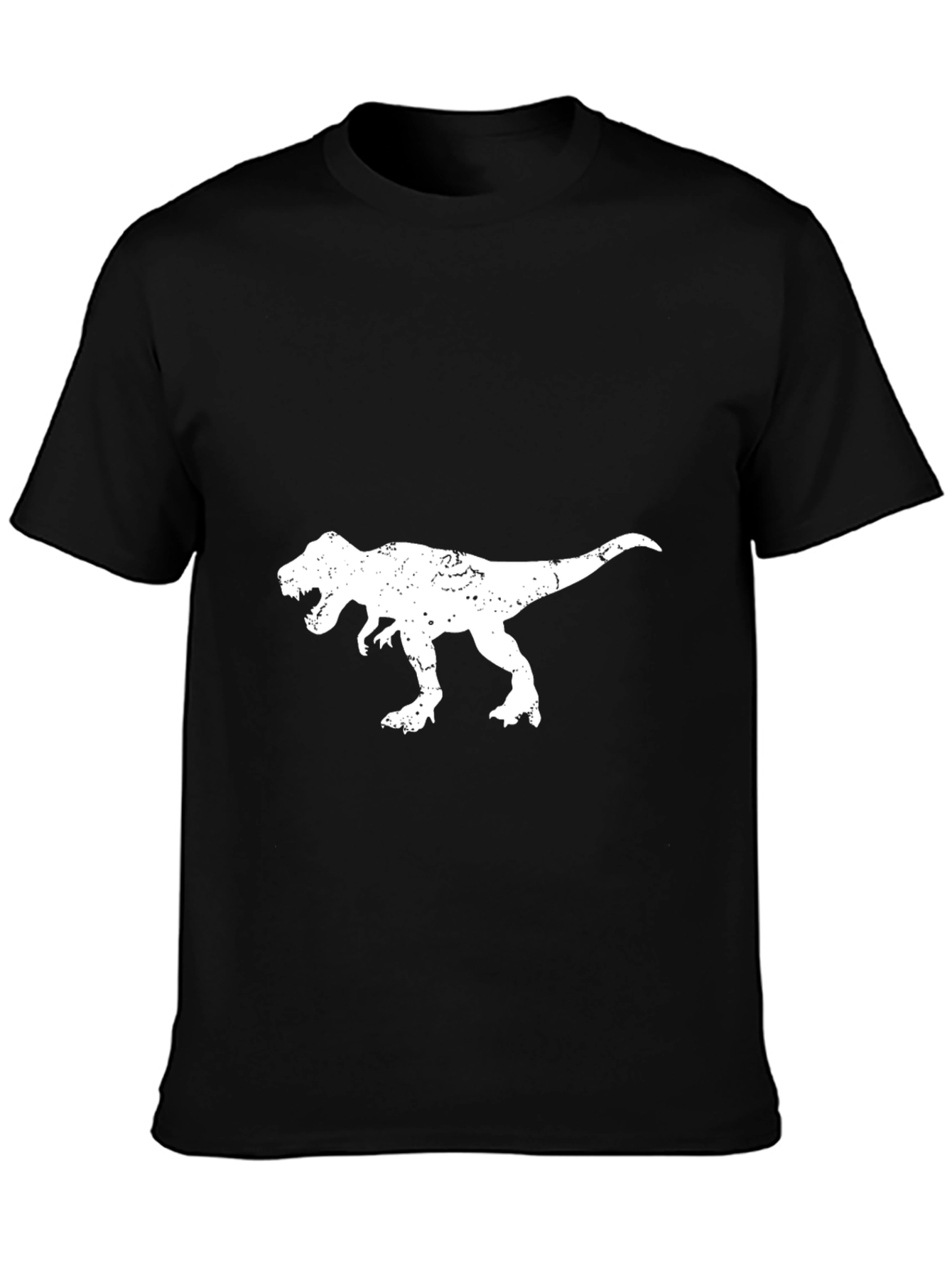 T-Rex Distressed Graphic Tee - Black Cotton T-Shirt