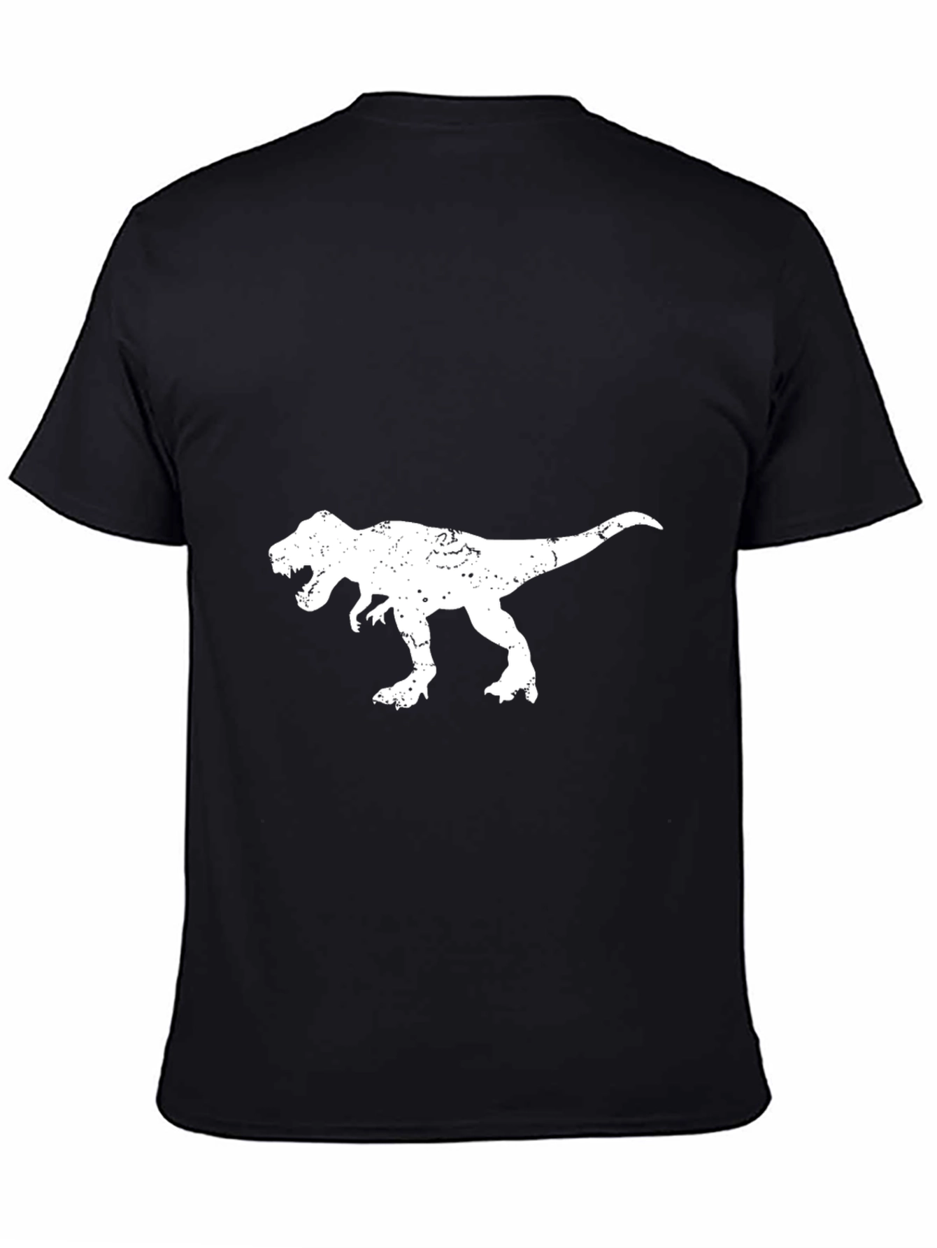 T-Rex Distressed Graphic Tee - Black Cotton T-Shirt