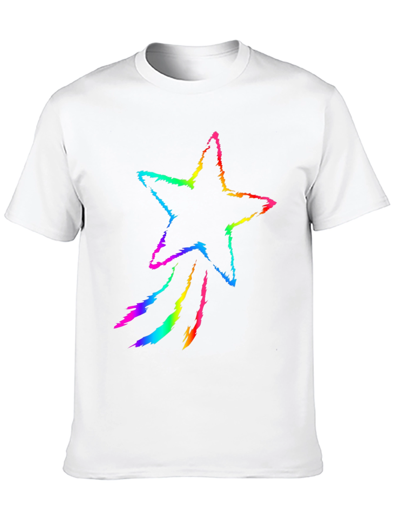 Rainbow Star Graphic Black T-Shirt