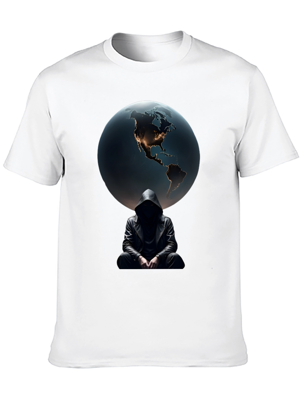 Earth & Shadow Graphic T-Shirt - Mens Black Tee