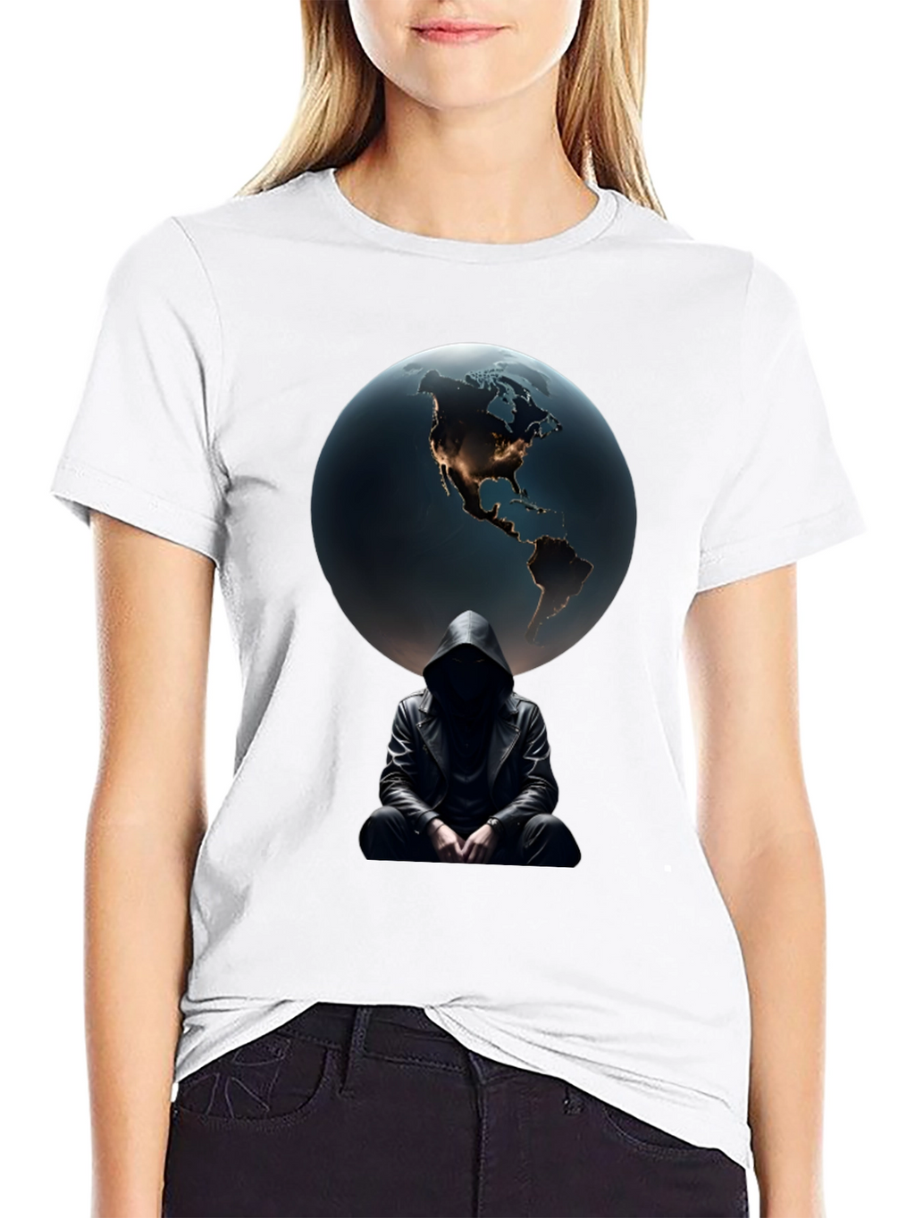 Earth & Shadow Graphic T-Shirt - Mens Black Tee