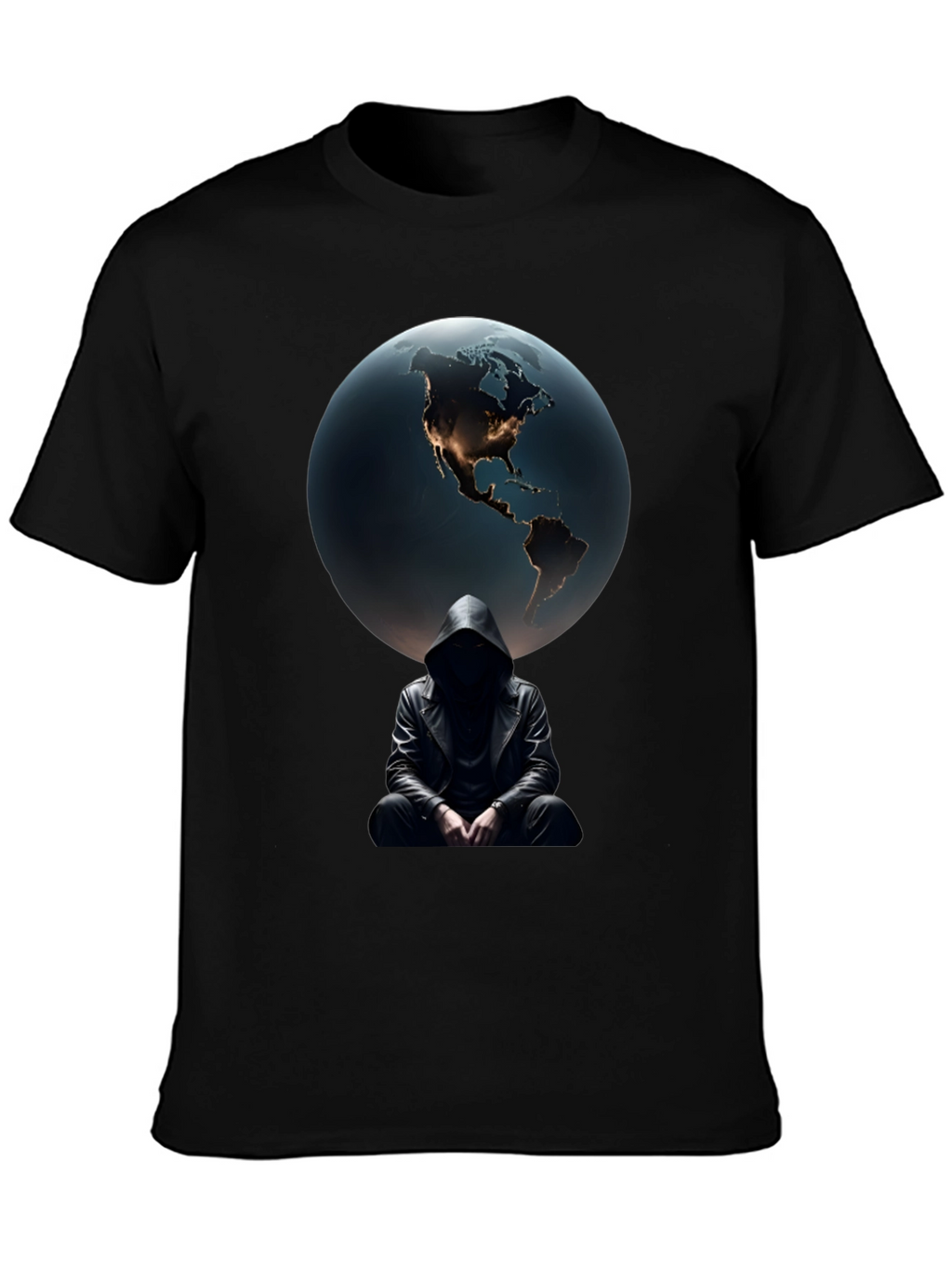 Earth & Shadow Graphic T-Shirt - Mens Black Tee