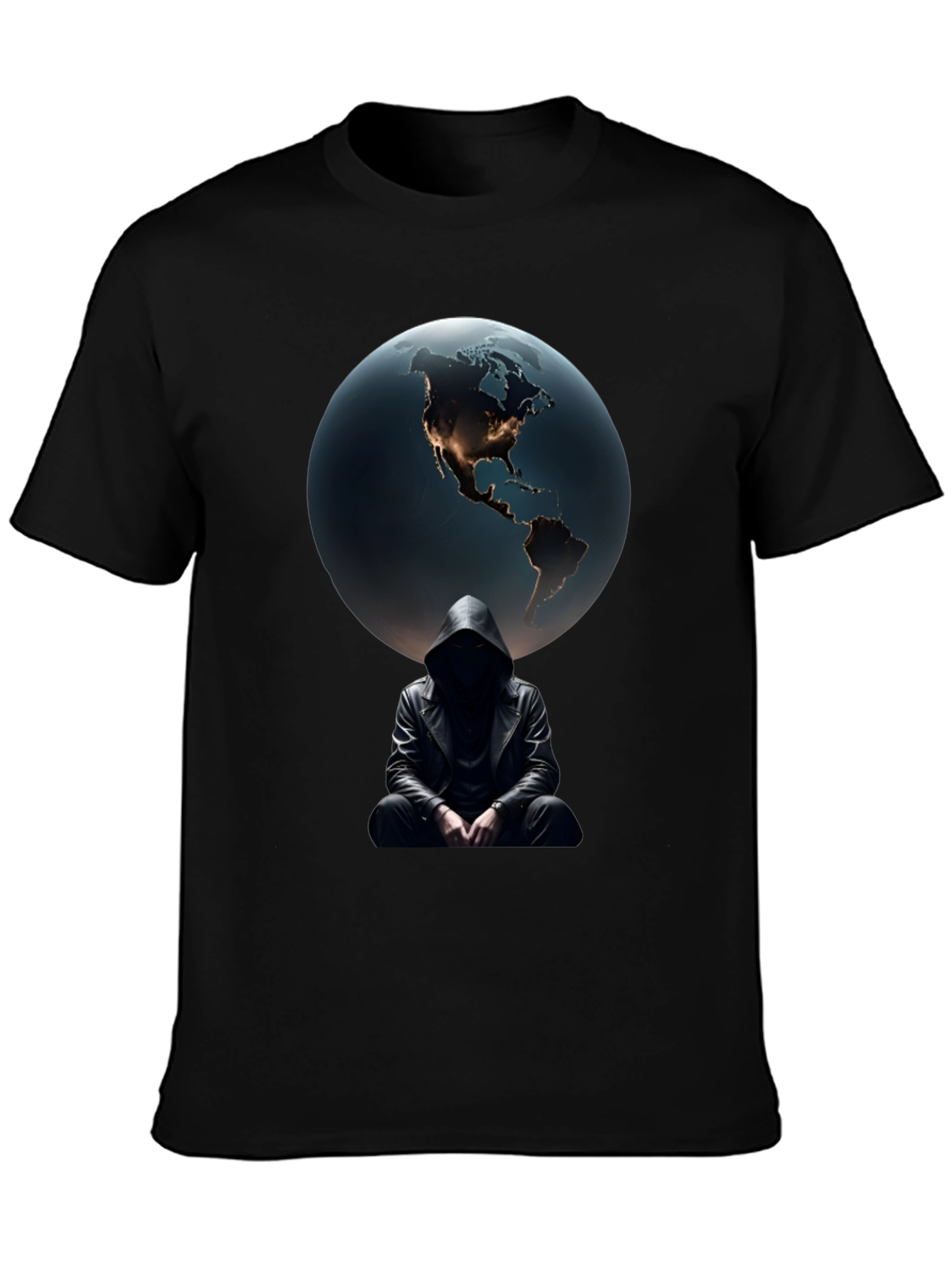 Earth & Shadow Graphic T-Shirt - Mens Black Tee