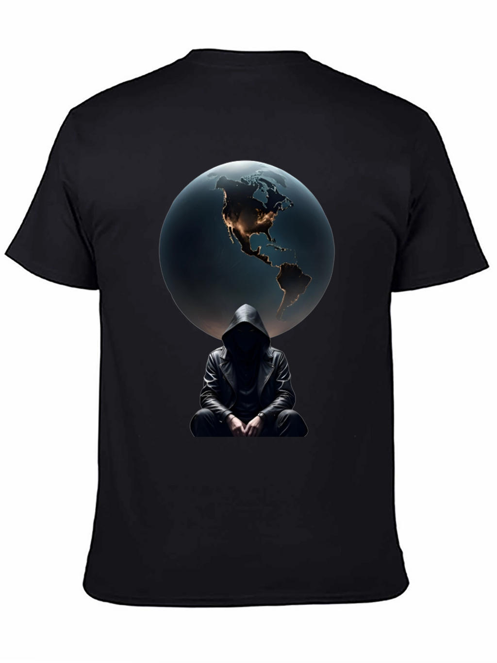 Earth & Shadow Graphic T-Shirt - Mens Black Tee