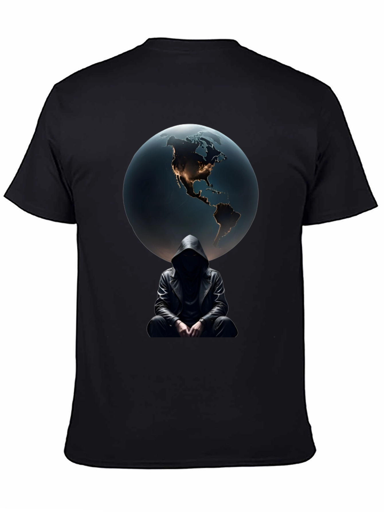 Earth & Shadow Graphic T-Shirt - Mens Black Tee