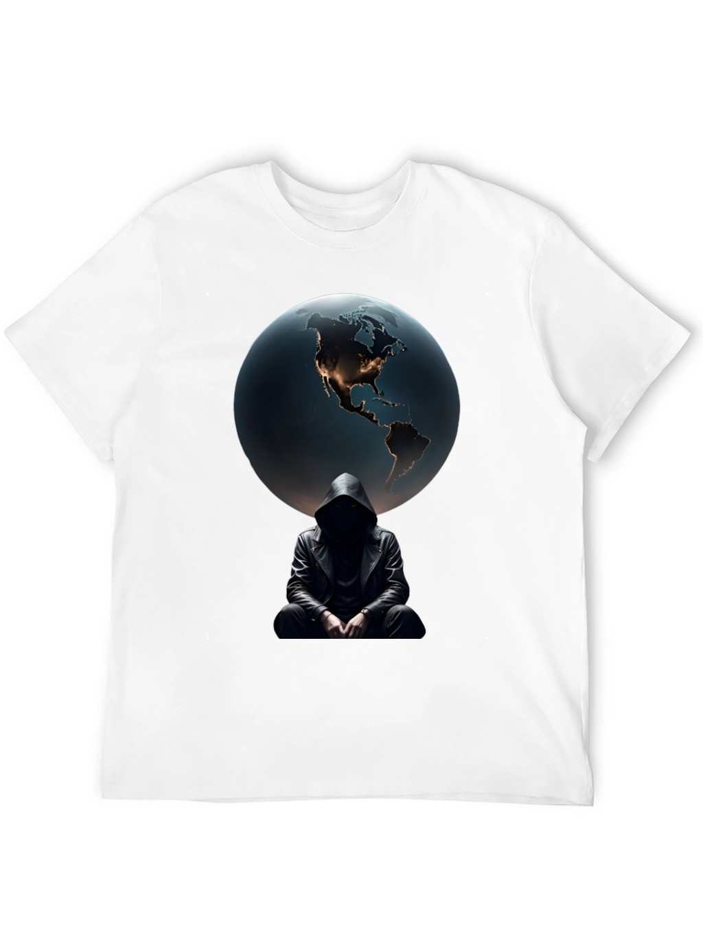 Earth & Shadow Graphic T-Shirt - Mens Black Tee