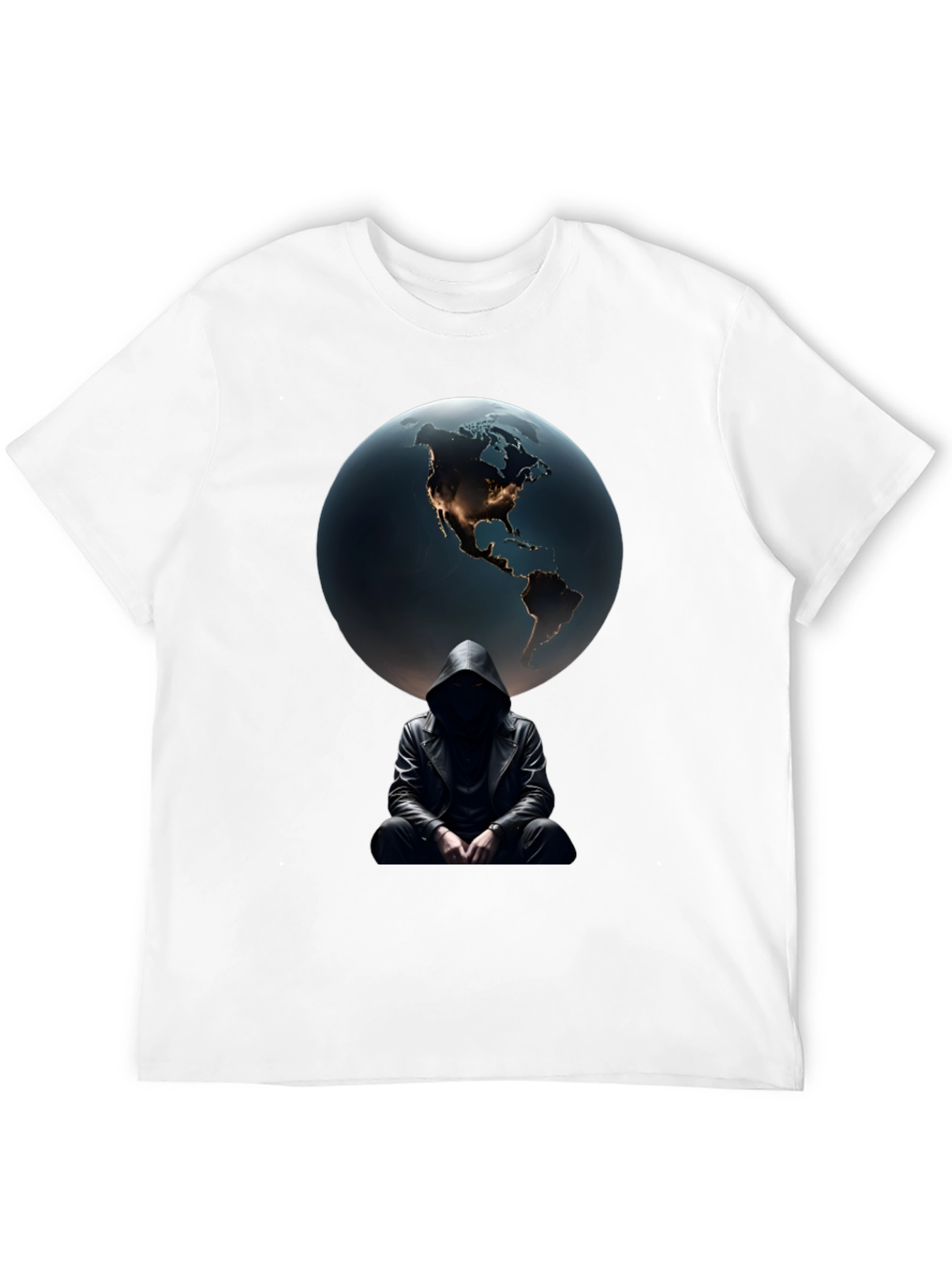Earth & Shadow Graphic T-Shirt - Mens Black Tee