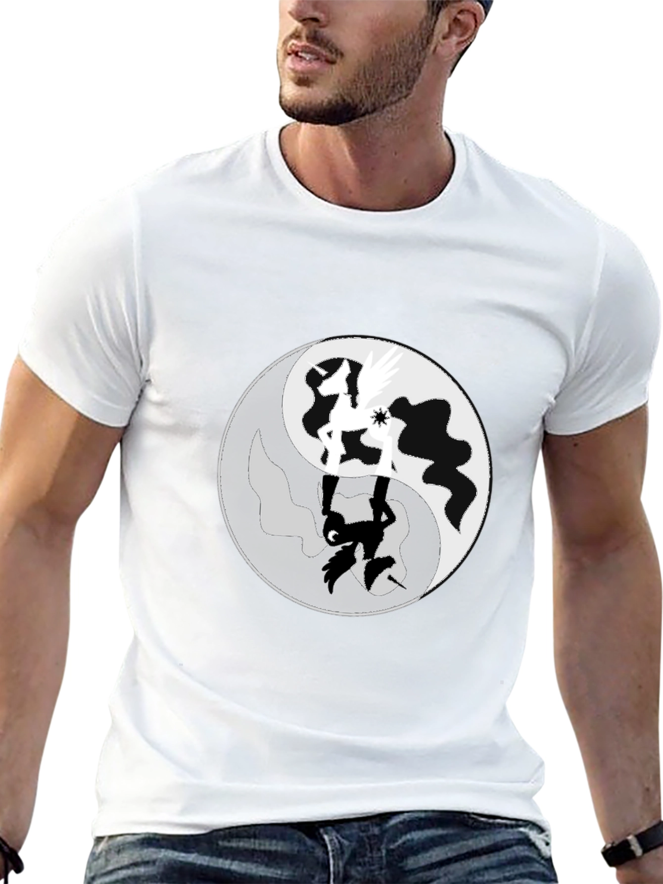 Yin Yang Horse Graphic T-Shirt